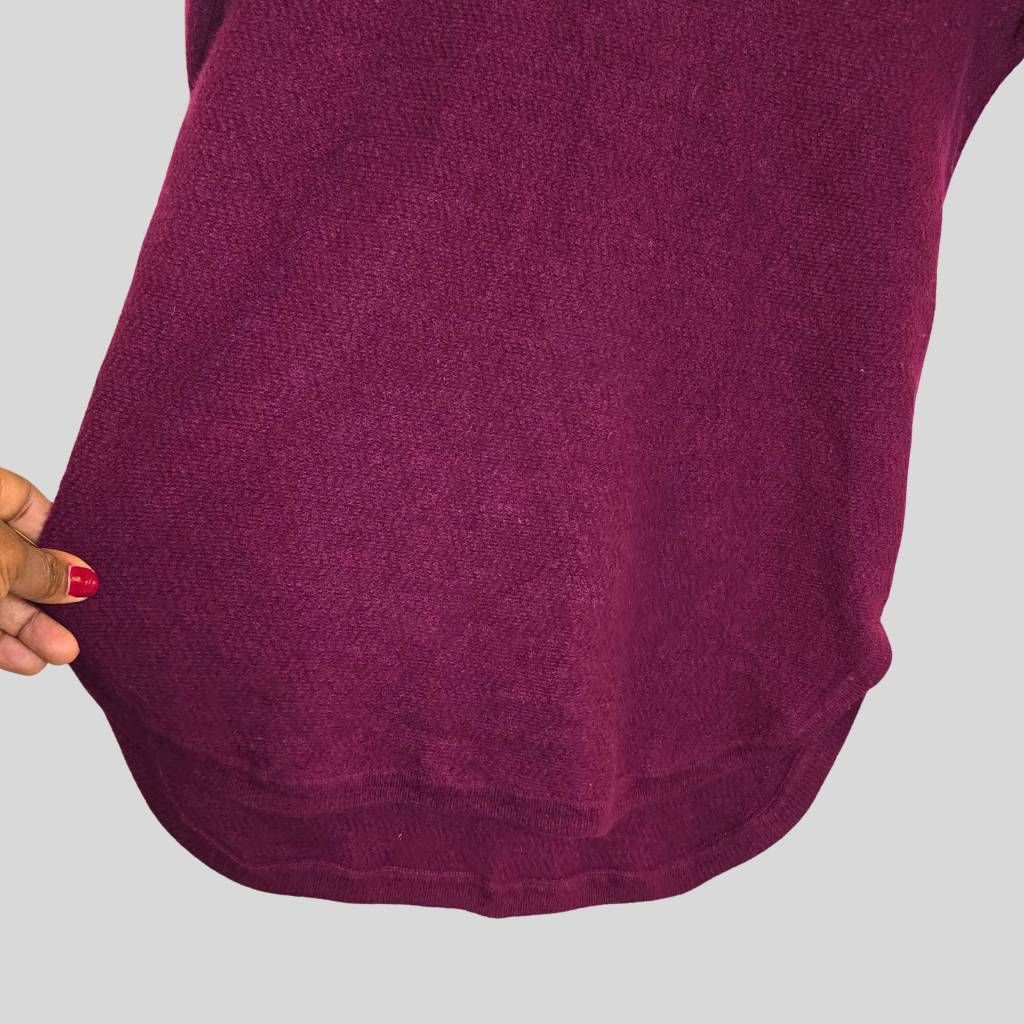 Cynthia Rowley Cynthia Rowley 100% Cashmere Sweater Burgundy Wine Split Hem Size M / US 6-8 / IT 42-44 - 11 Thumbnail