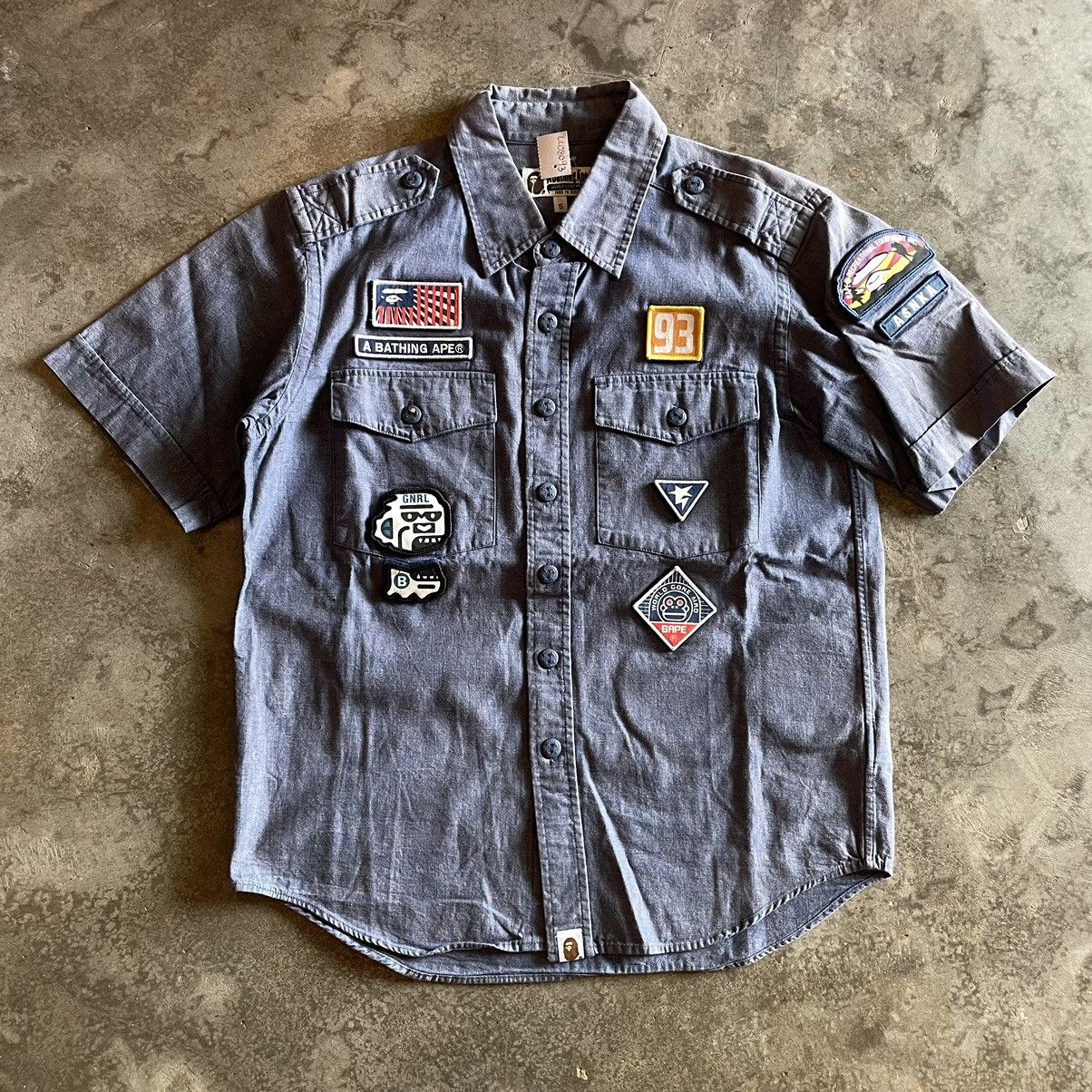 Bape × Vintage Vintage Bape Patches Button Ups Size US S / EU 44-46 / 1 - 1 Thumbnail