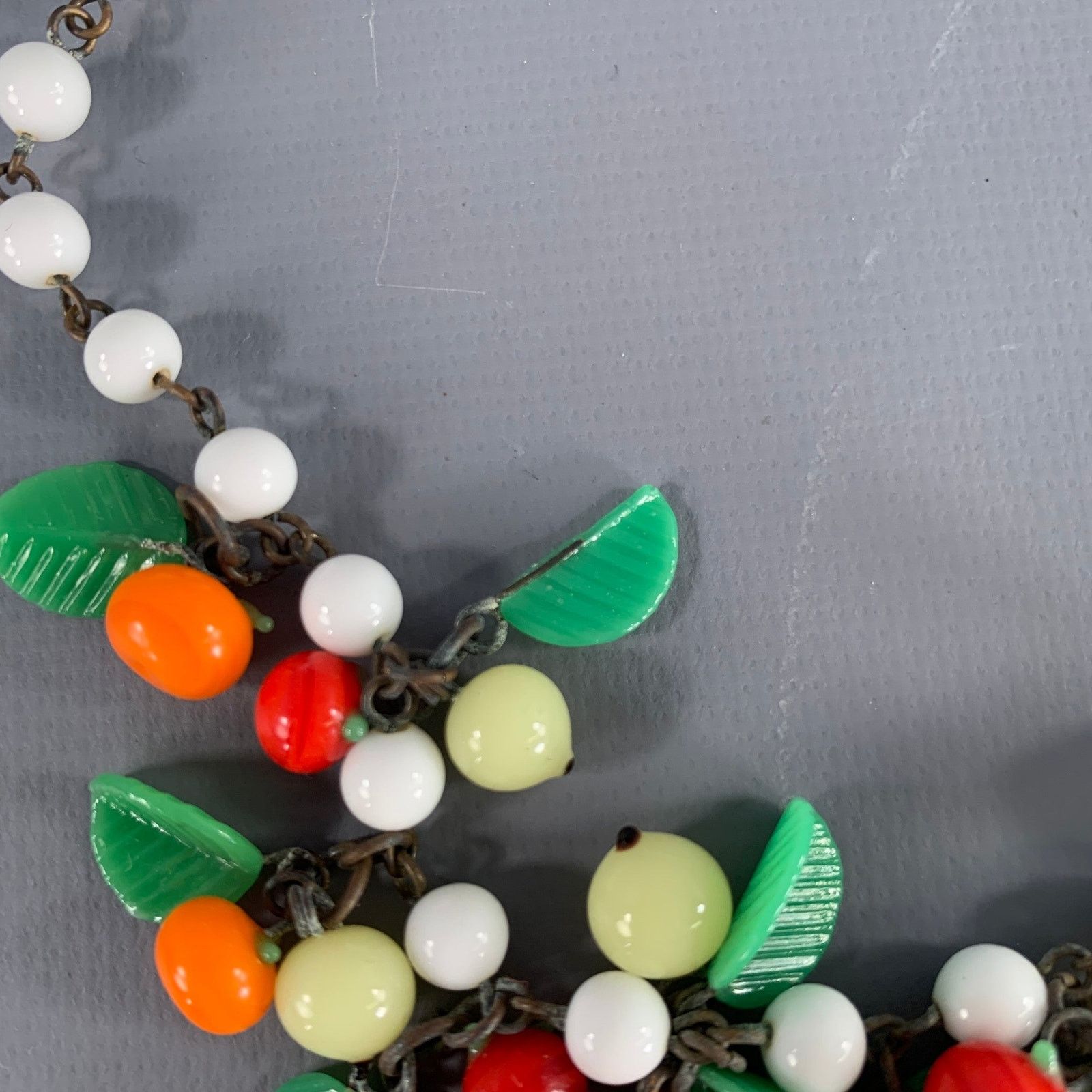 Miriam Haskell White Multi Color Fruit Beaded Art Deco Choker Necklace Size ONE SIZE - 4 Thumbnail