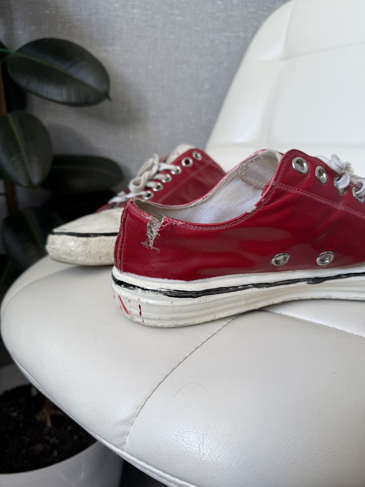 Marni MARNI Gooey Red Converse Low Top Destroyed Sneakers Size 43 Size US 10 / EU 43 - 7 Thumbnail