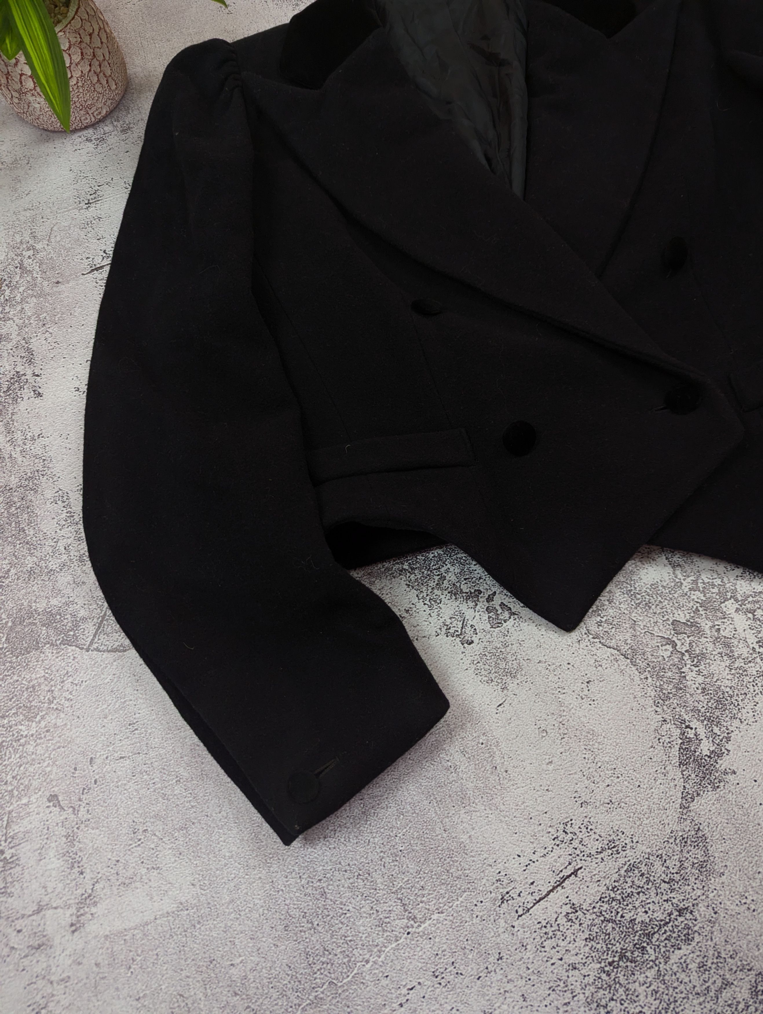 Laura Ashley Laura Ashley Vintage Black Cropped Wool Blazer Jacket Size L / US 10 / IT 46 - 7 Thumbnail