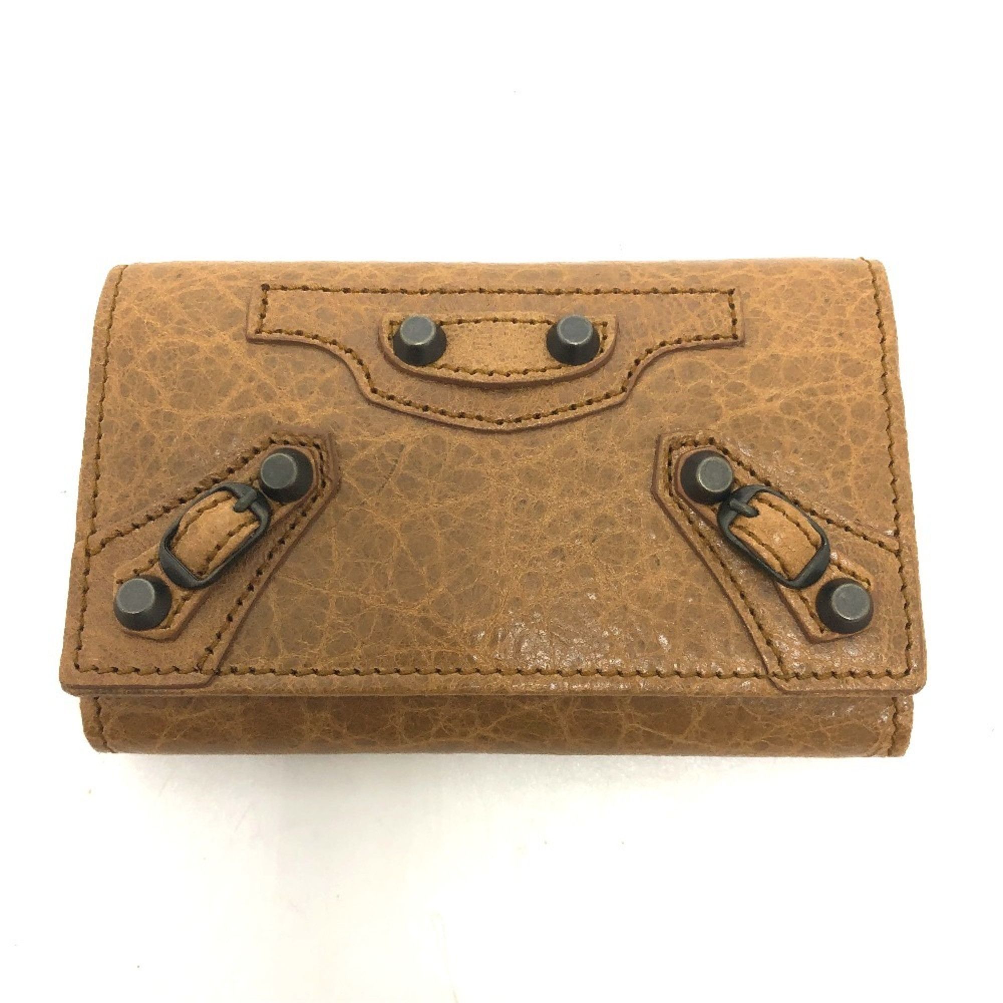 Balenciaga BALENCIAGA 253048 Studded Osaka 6-Ring Key Case, Leather, Unisex, Brown Size ONE SIZE - 1 Thumbnail