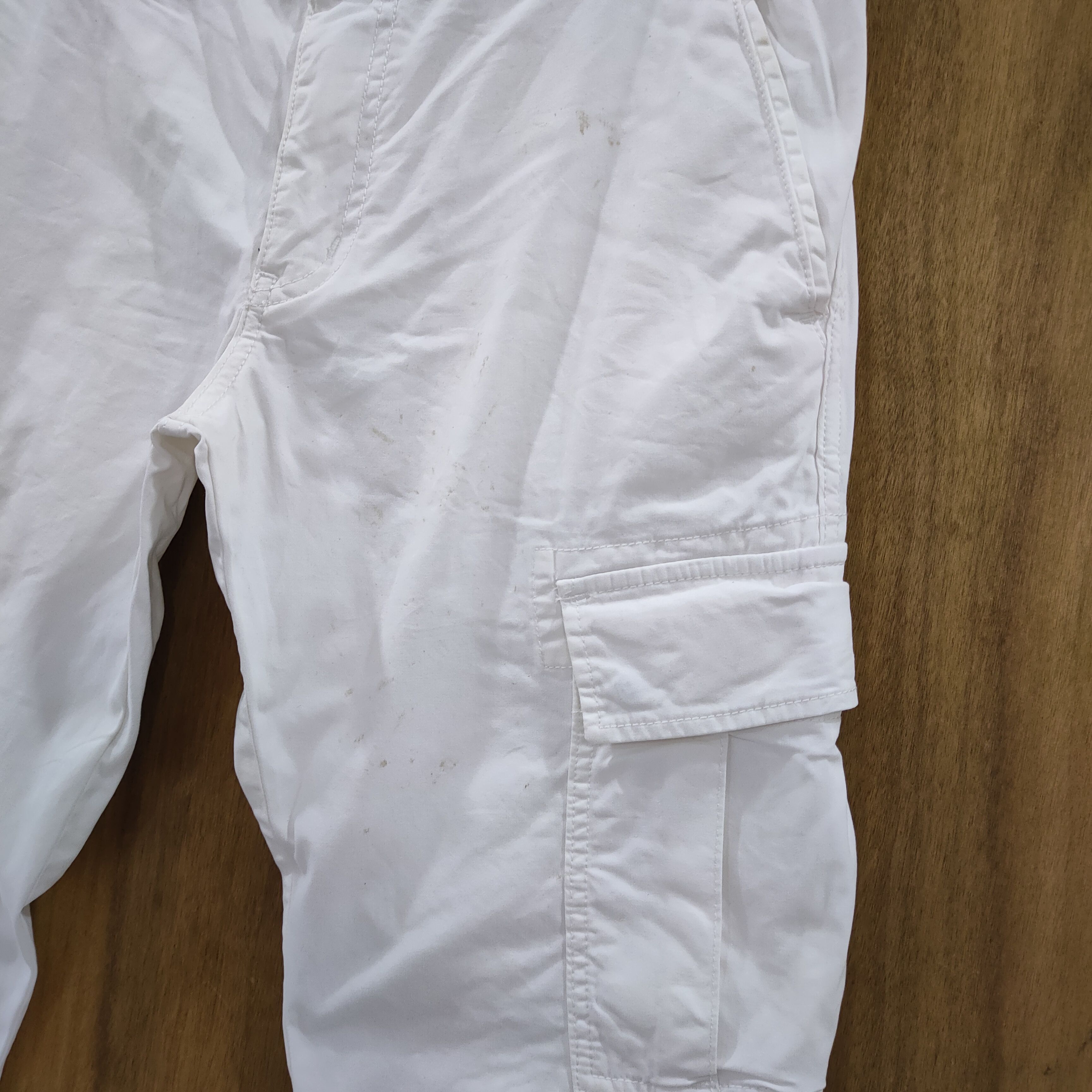 Japanese Brand JAPANESE WHITE YELLOW SKINNY CARGO PANTS Size US 33 - 12 Thumbnail