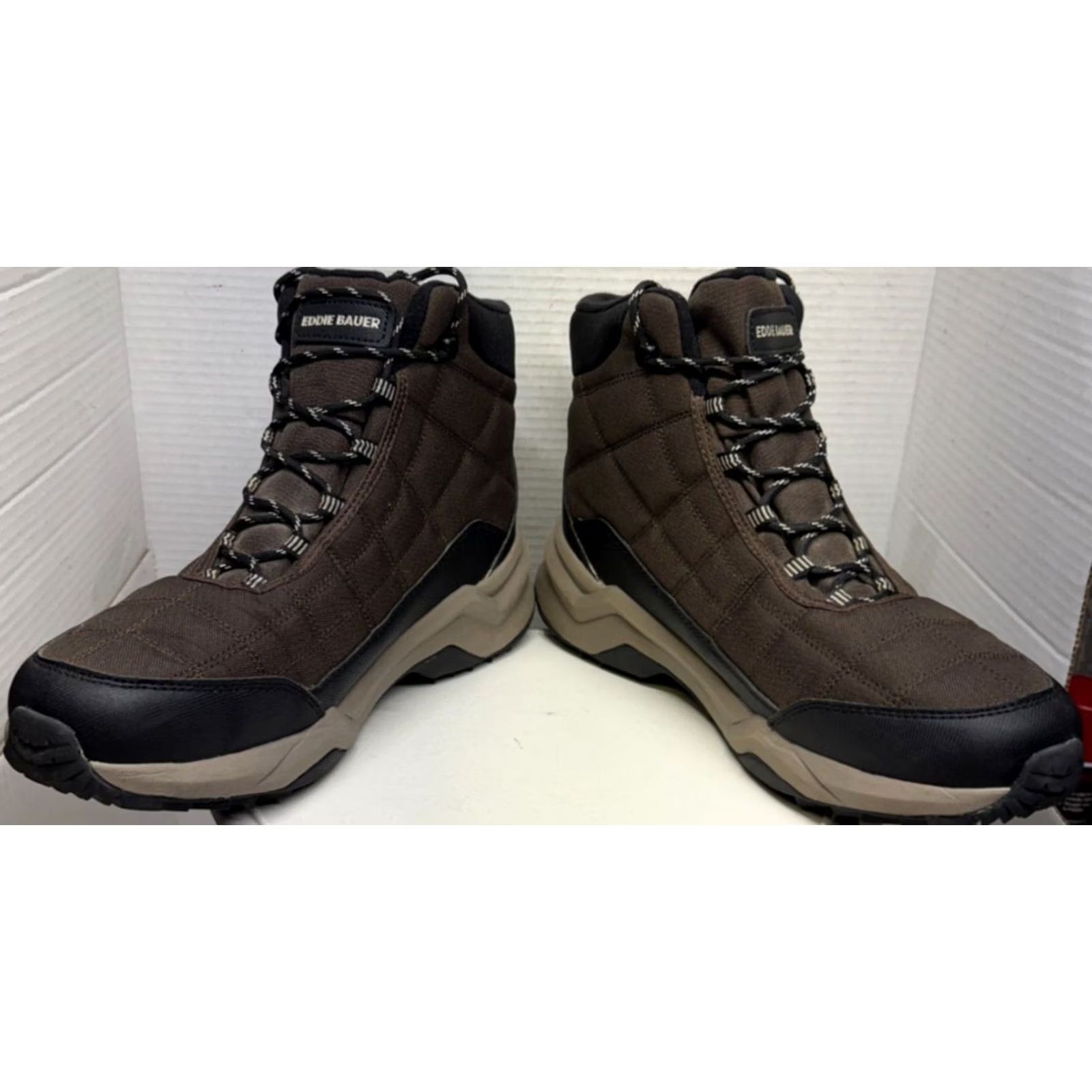 Eddie Bauer Boot Mens 12M Brown Black Hosmer Track Quilted  display picture 2