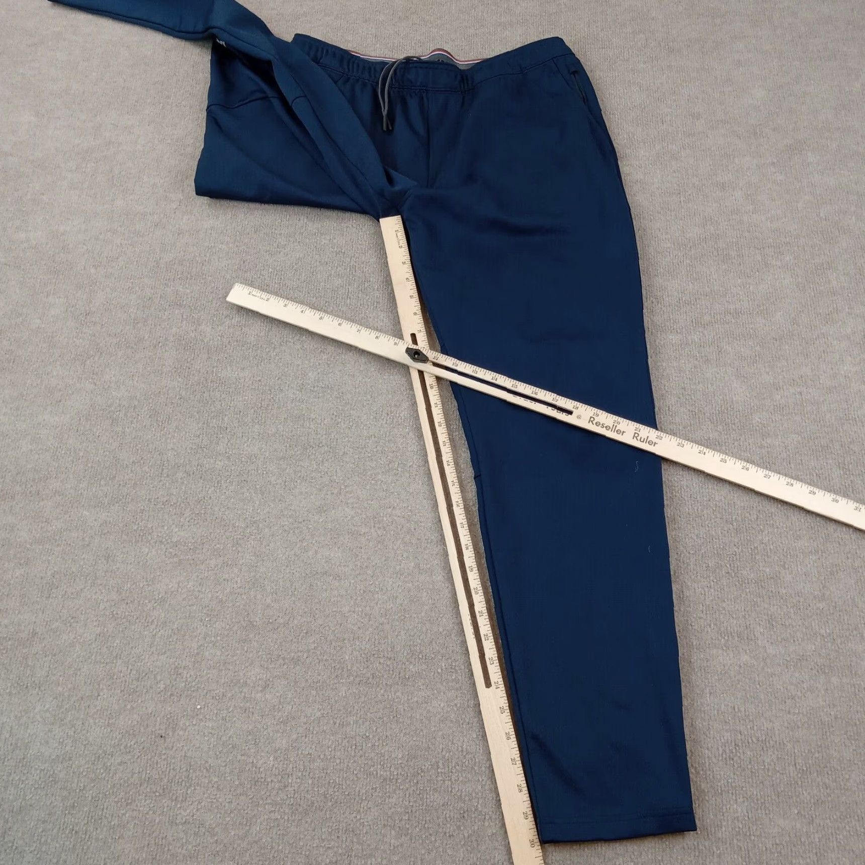 New Balance Fourlaps Pants Mens Large Blue Tapered Elastic Waist Stretch Track Pants Size US 34 / EU 50 - 2 Thumbnail