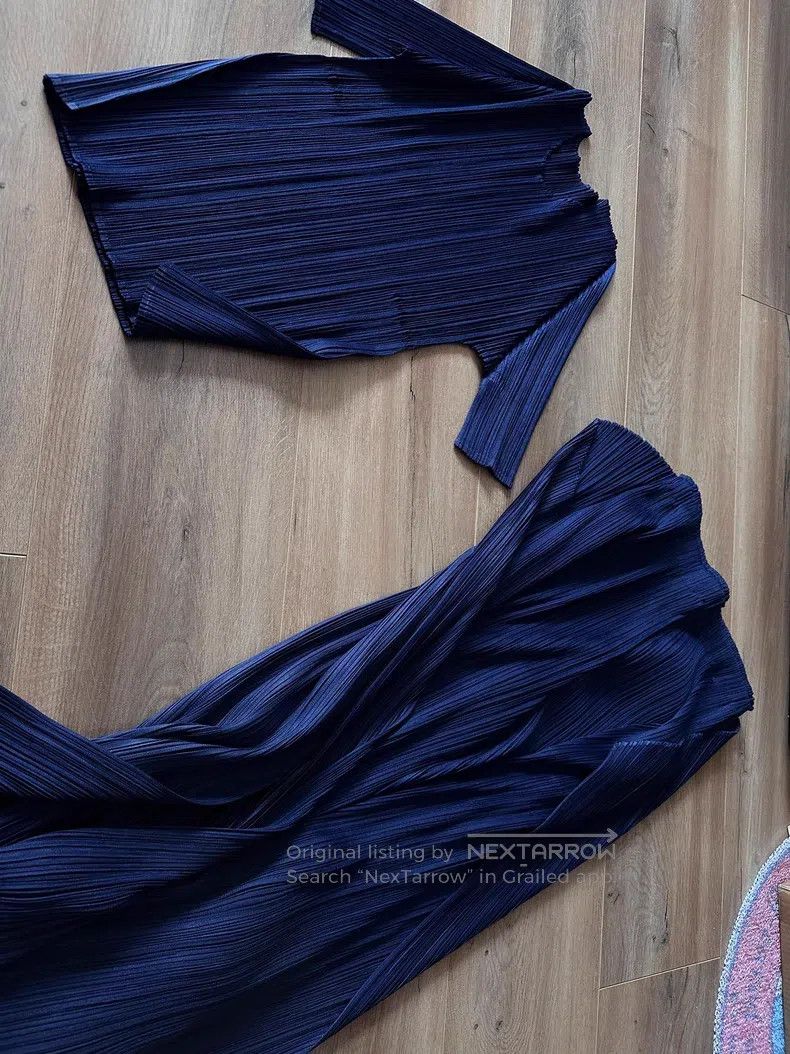 Issey Miyake Issey Miyake size:3 Kelp Pants Navy Blue Size 31" - 3 Thumbnail