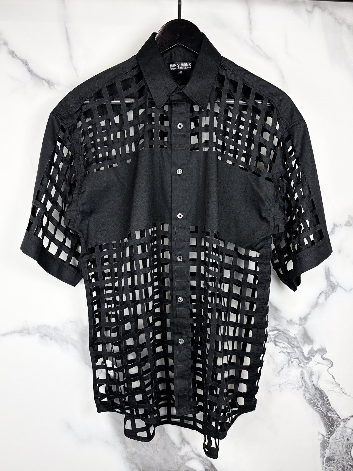 Raf Simons SS06 Raf Simons Laser Cut Net Buttonup Shirt Icarus Surgit Size US S / EU 44-46 / 1 - 1 Thumbnail