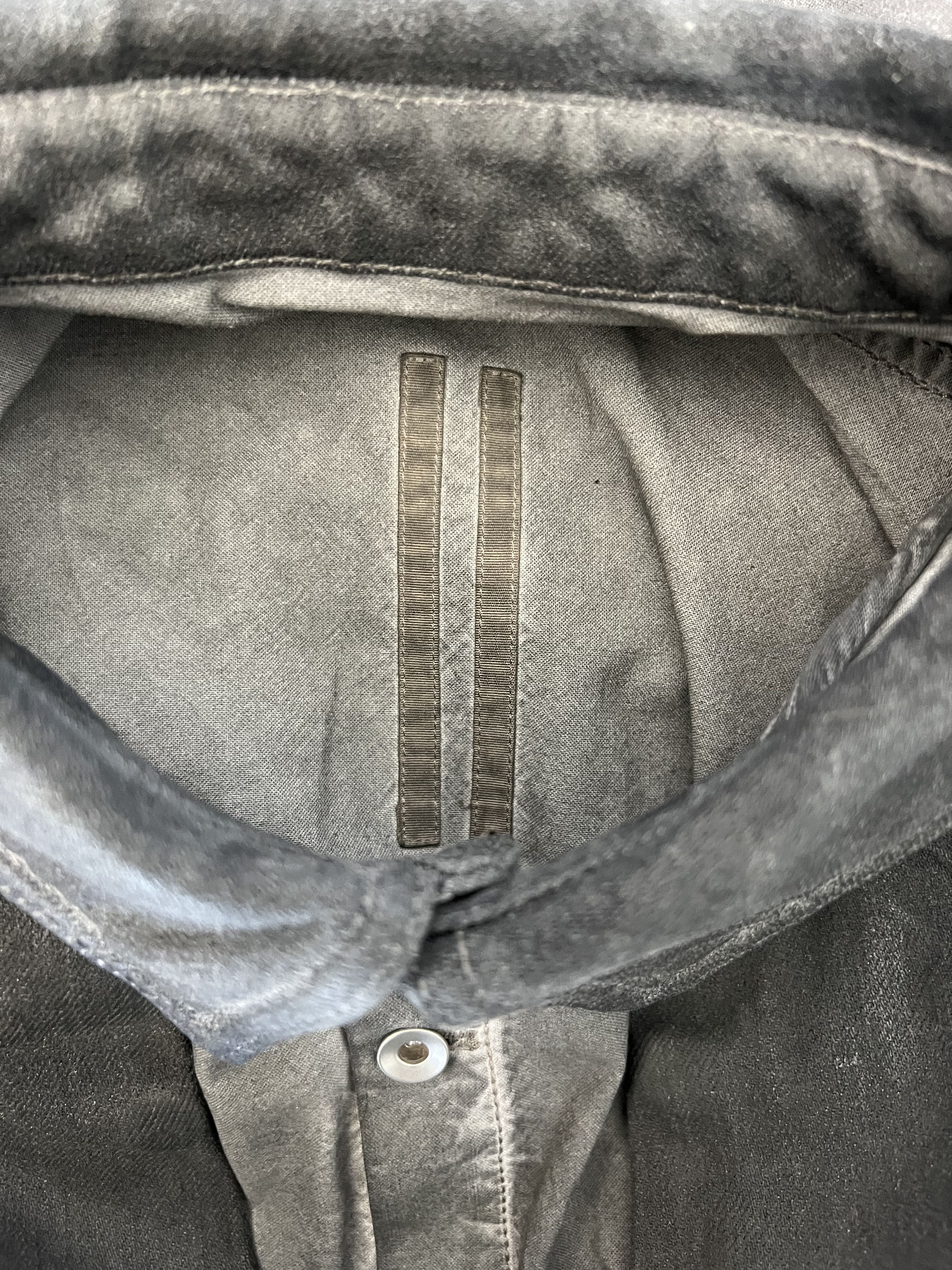 Rick Owens Drkshdw Rick Owens DRKSHDW Splintered Shirt in Stone Grey Size US XL / EU 56 / 4 - 9 Thumbnail