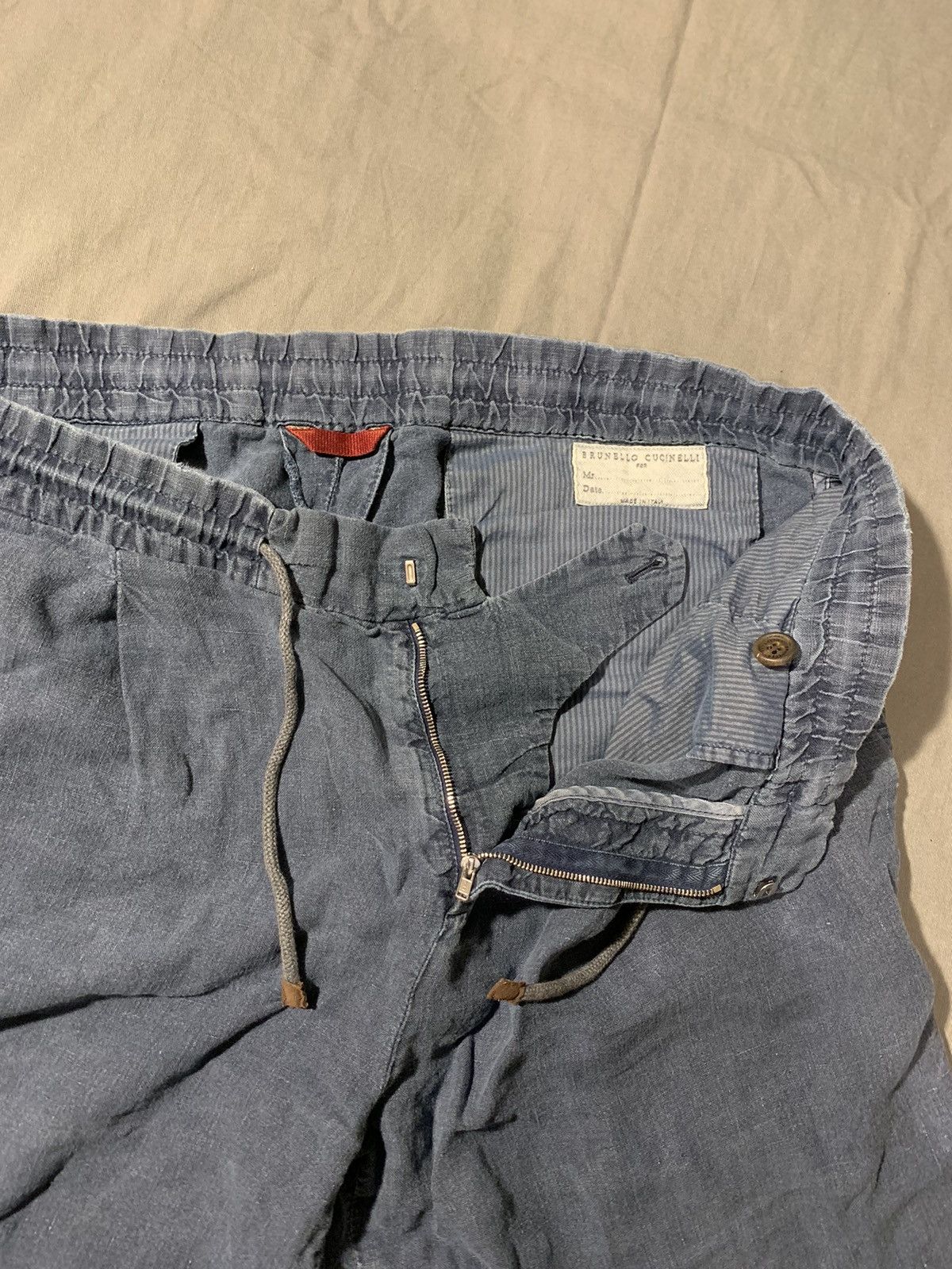 Brunello Cucinelli Brunello Cuccinelli Blue Linen Shorts Size US 35 - 4 Thumbnail