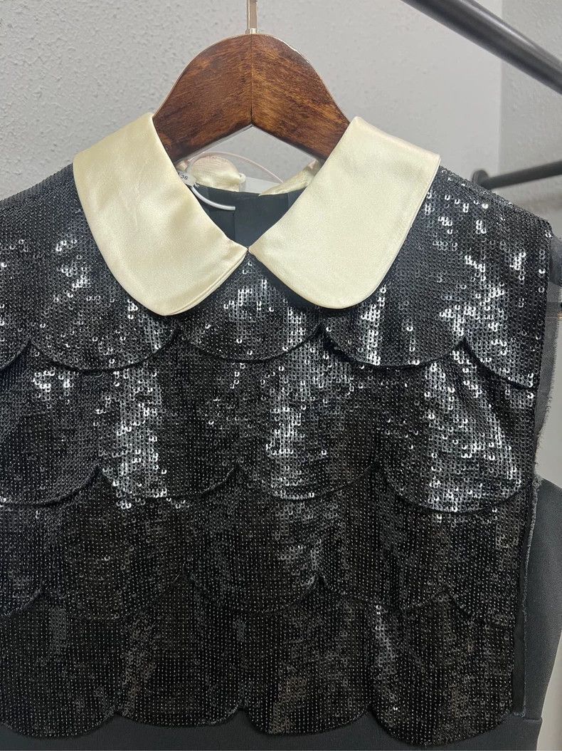 Prada Miumiu Sequin Dress with Collar -2505 Size US 36 / EU 52 - 3 Thumbnail