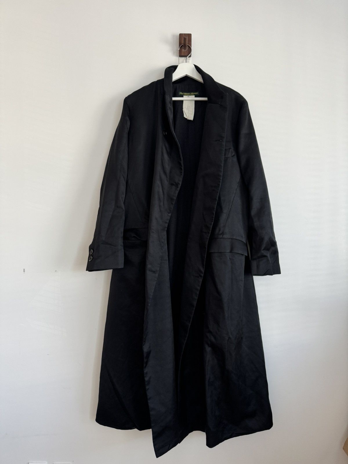 Paul Harnden Shoemakers Black Silk Double Breasted Coat Size US L / EU 52-54 / 3 - 3 Thumbnail