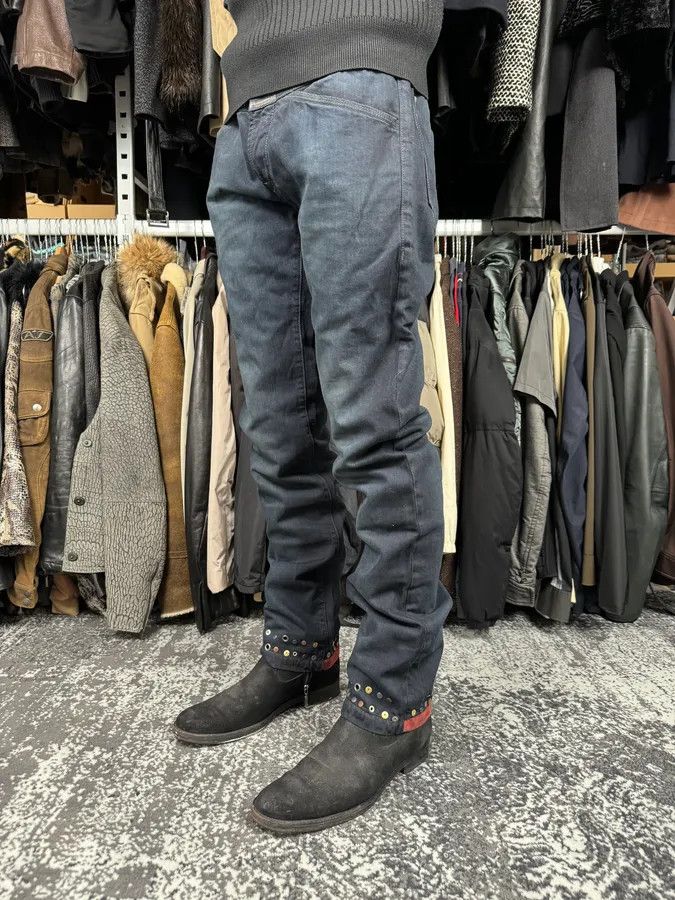 Marithe + Francois Girbaud SS2013 Marithé + François Girbaud Navy Blue Studded Denim Jeans Size US 32 / EU 48 - 3 Thumbnail