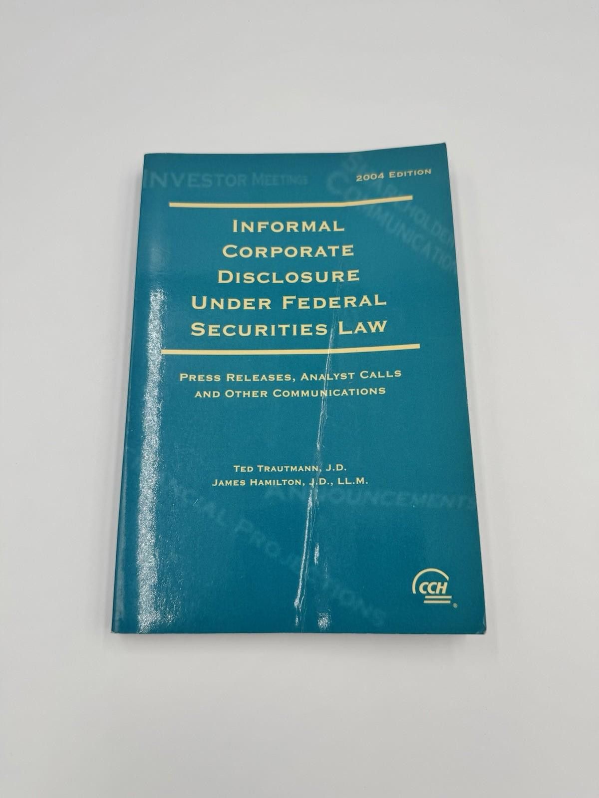 Designer Informal Corporate Disclosure Under Federal Securities Law Size ONE SIZE - 1 Thumbnail