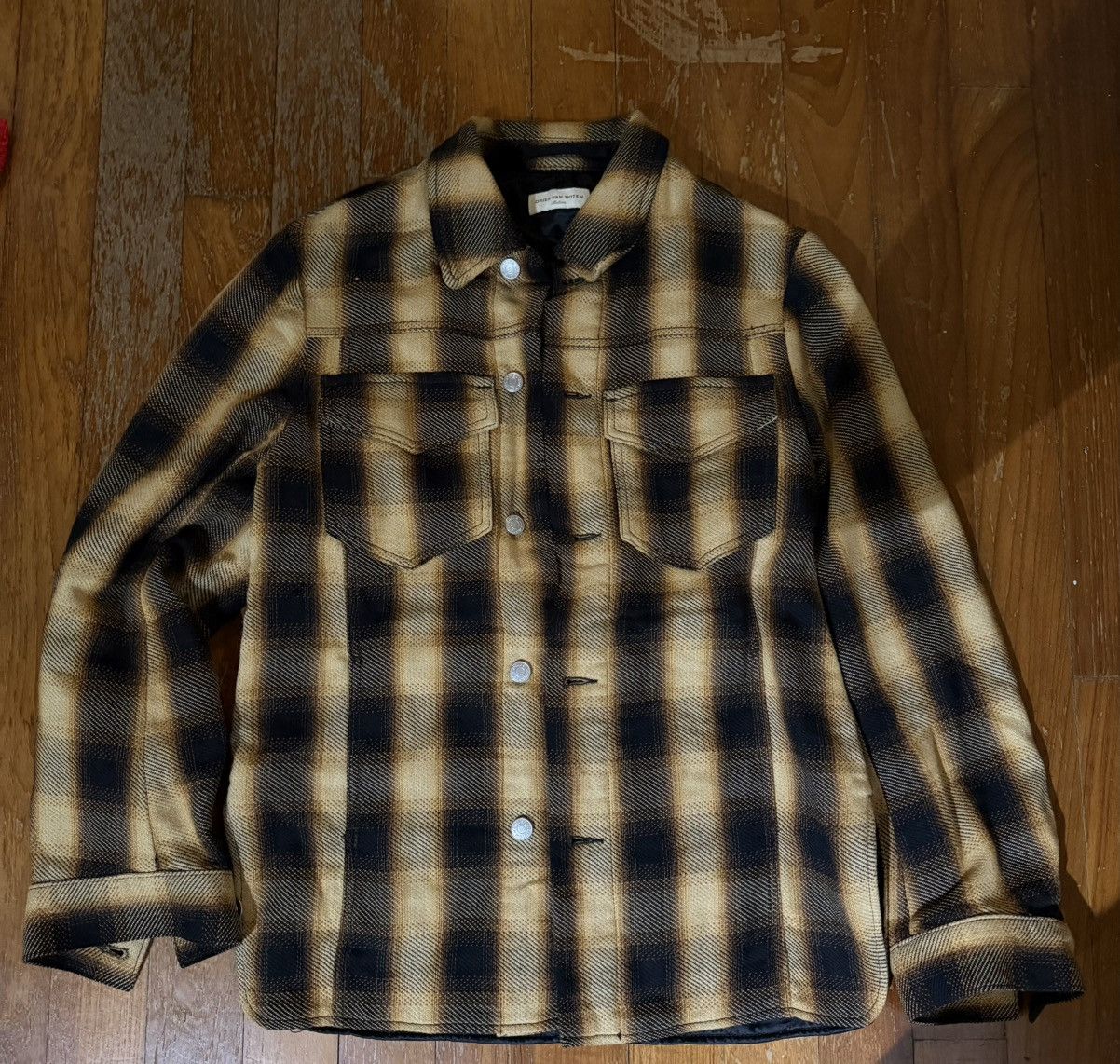 Dries Van Noten Brown Ombre Check Flannel Utility Shirt Size US M / EU 48-50 / 2 - 1 Thumbnail