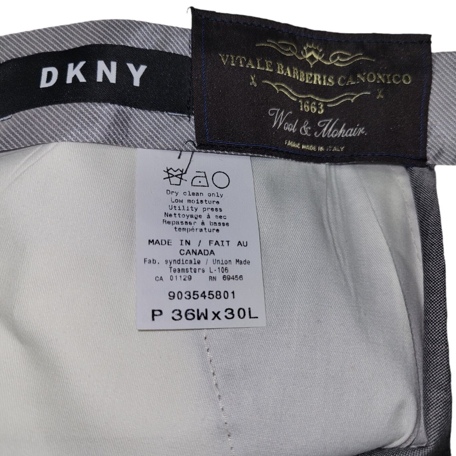 DKNY Men's DKNY Wool Dress Pants 36/30. New With Tags $155 Size US 36 / EU 52 - 4 Thumbnail