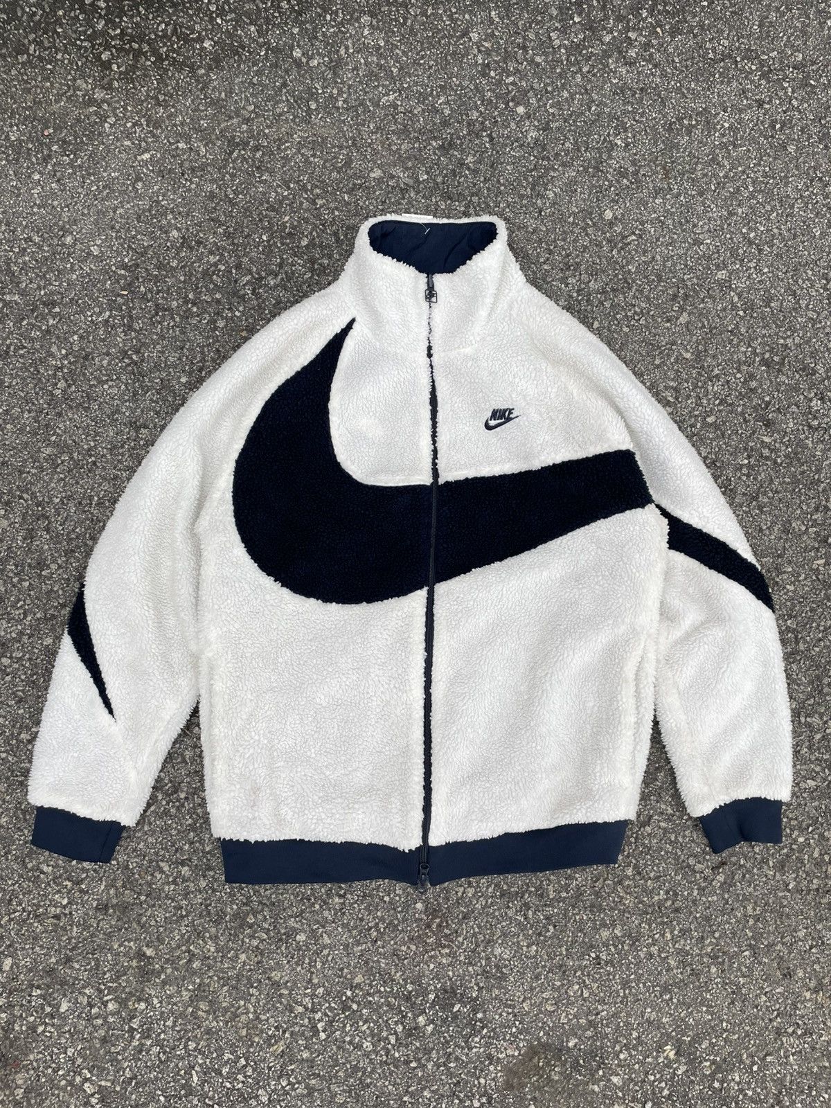 Nike Big Swoosh Reversible Boa Jacket | Grailed