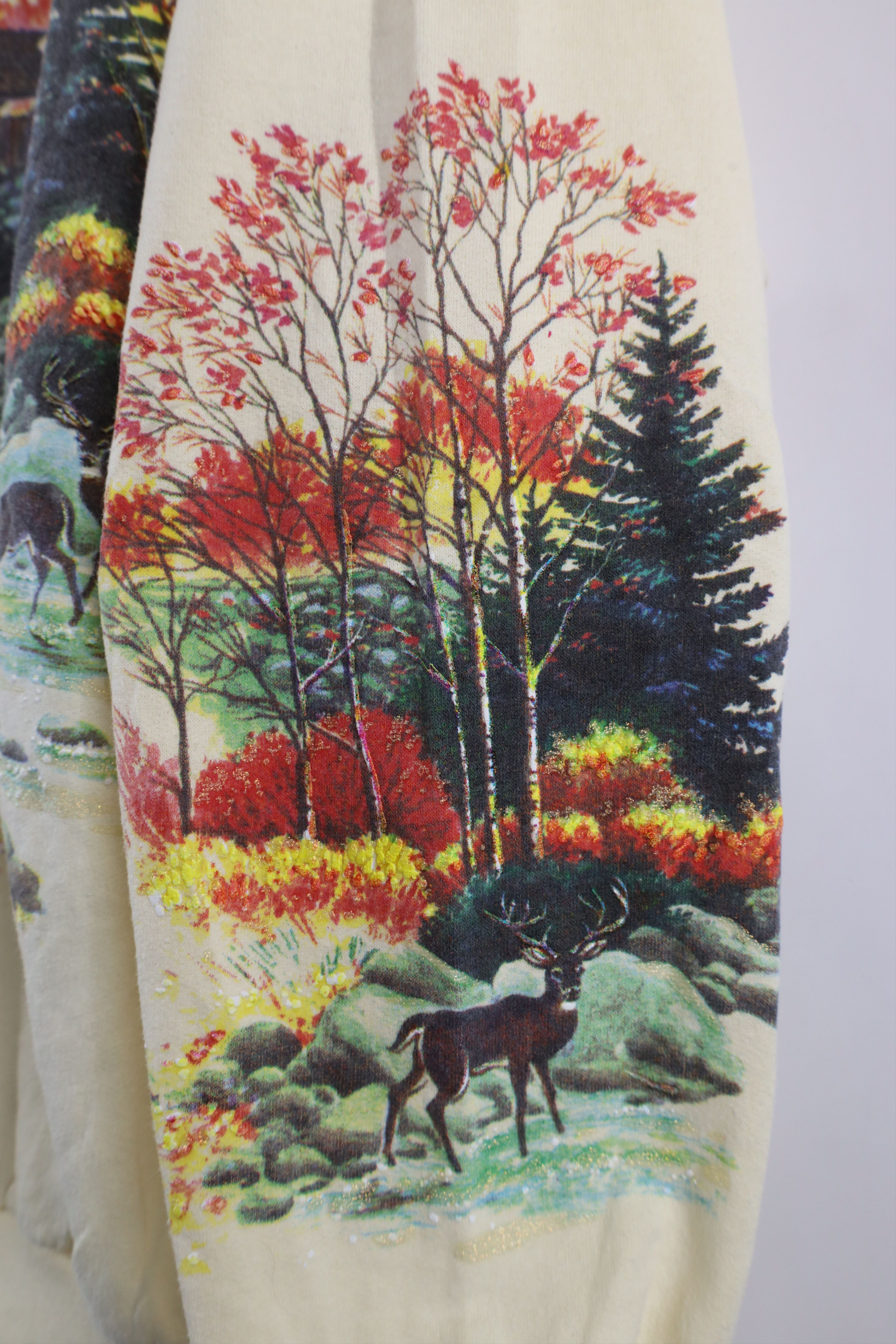 Vintage Vintage 90s Streetwear Print Nature Fall Deer Sweatshirt Size XXL / US 16-18 / IT 52-54 - 9 Thumbnail