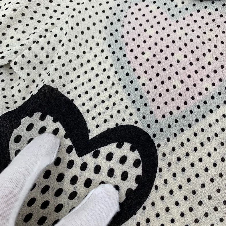 Dior Dior Beige polka dot heart full print mulberry silk single Size M / US 6-8 / IT 42-44 - 8 Thumbnail