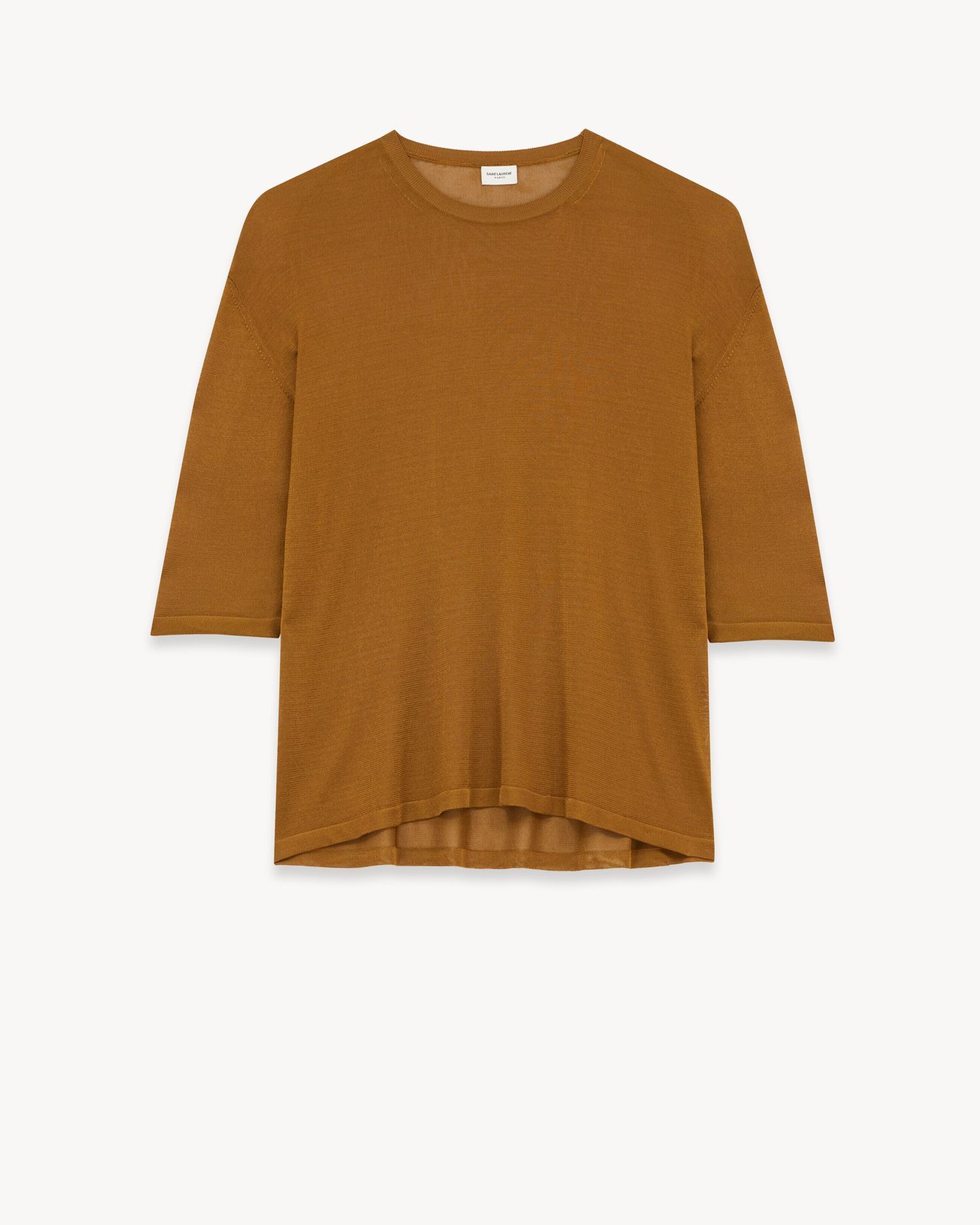 Saint Laurent Paris t-shirt in knit brown Size US XS / EU 42 / 0 - 1 Preview