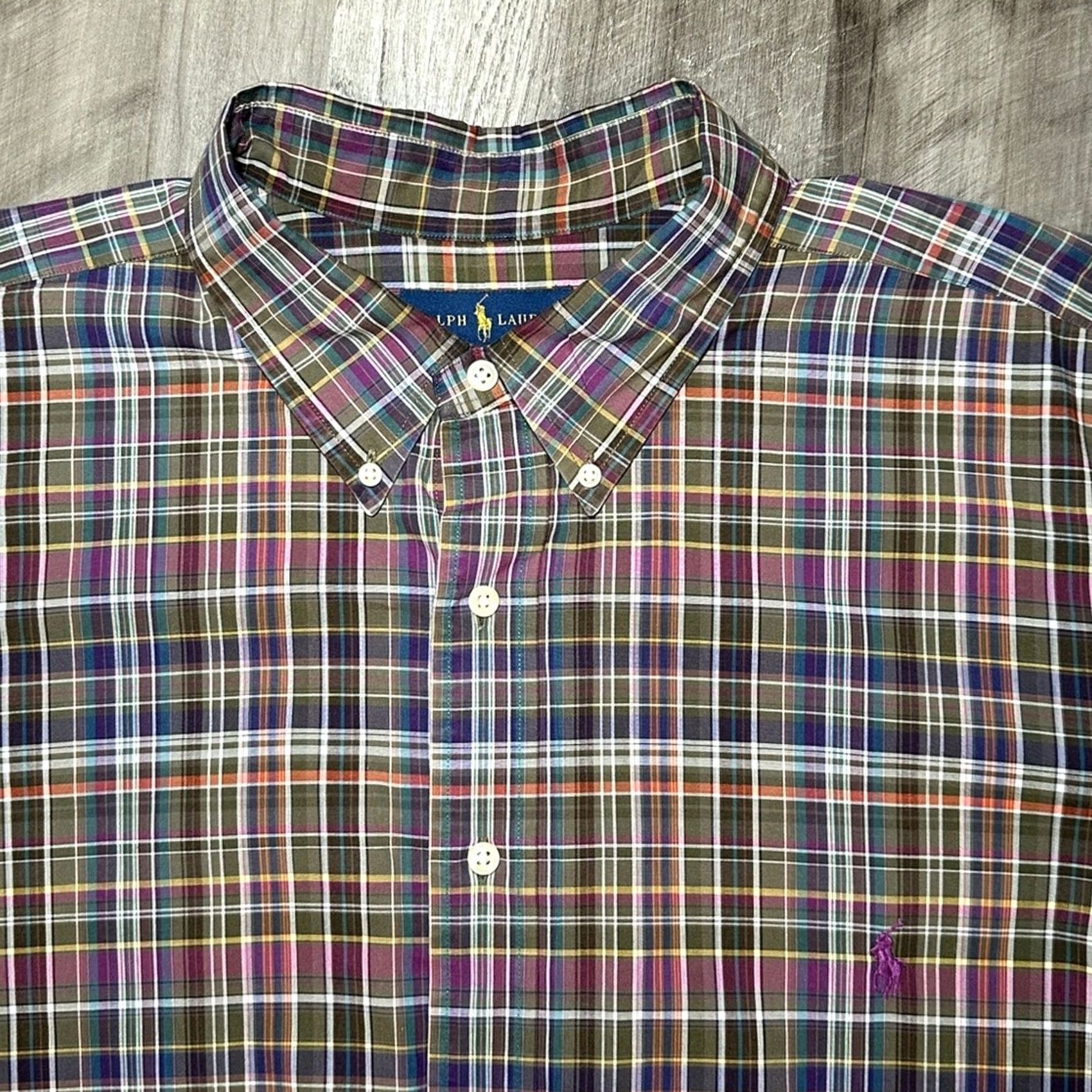 Ralph Lauren Ralph Lauren Plaid Long Sleeve Button Down - 2XB Men Big & Tall Shirt Men 2XB Olive Green Plaid Size US XXL / EU 58 / 5 - 5 Thumbnail
