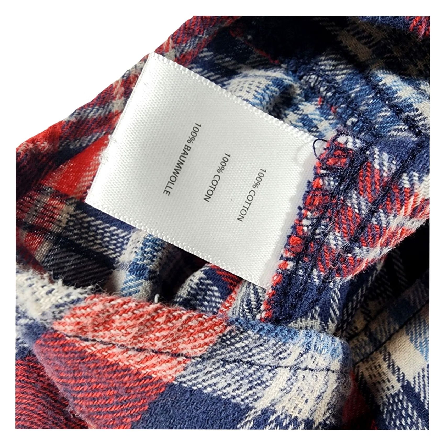 Vintage Ranch Tough Plaid Flannel Shirt Mens Medium Red White Blue Long Sleeve Cotton Button-Up Shirt Size US M / EU 48-50 / 2 - 7 Thumbnail