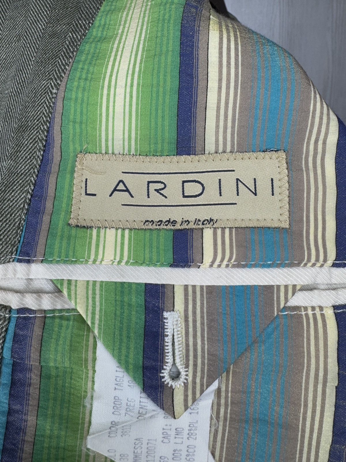 Lardini Lardini Pure Linen Multicolor Striped lining 3 button blazer Size 38R - 10 Thumbnail