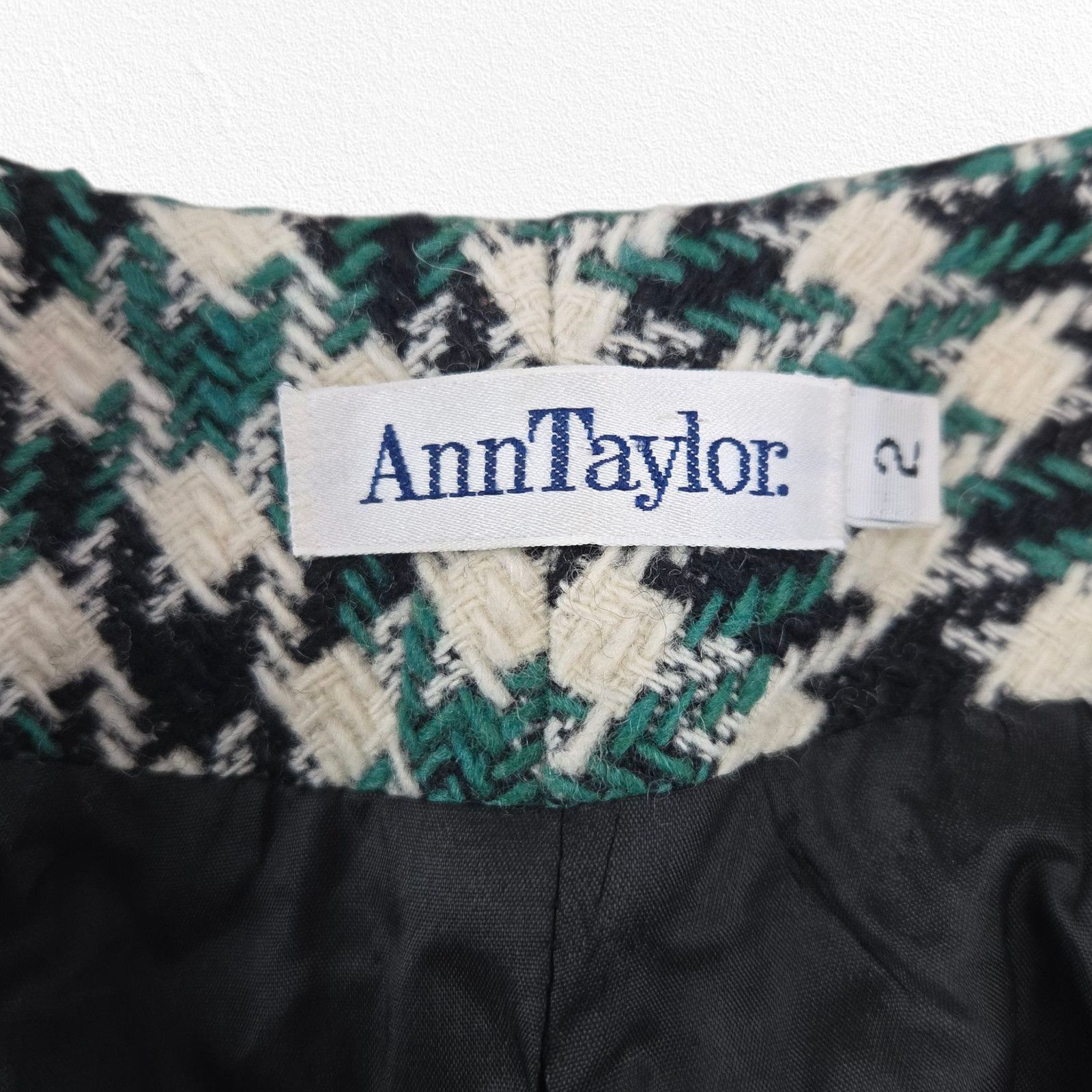 Ann Taylor 1980s Ann Taylor Green Black Wool Houndstooth Blazer Size 2 Size XS / US 0-2 / IT 36-38 - 5 Thumbnail