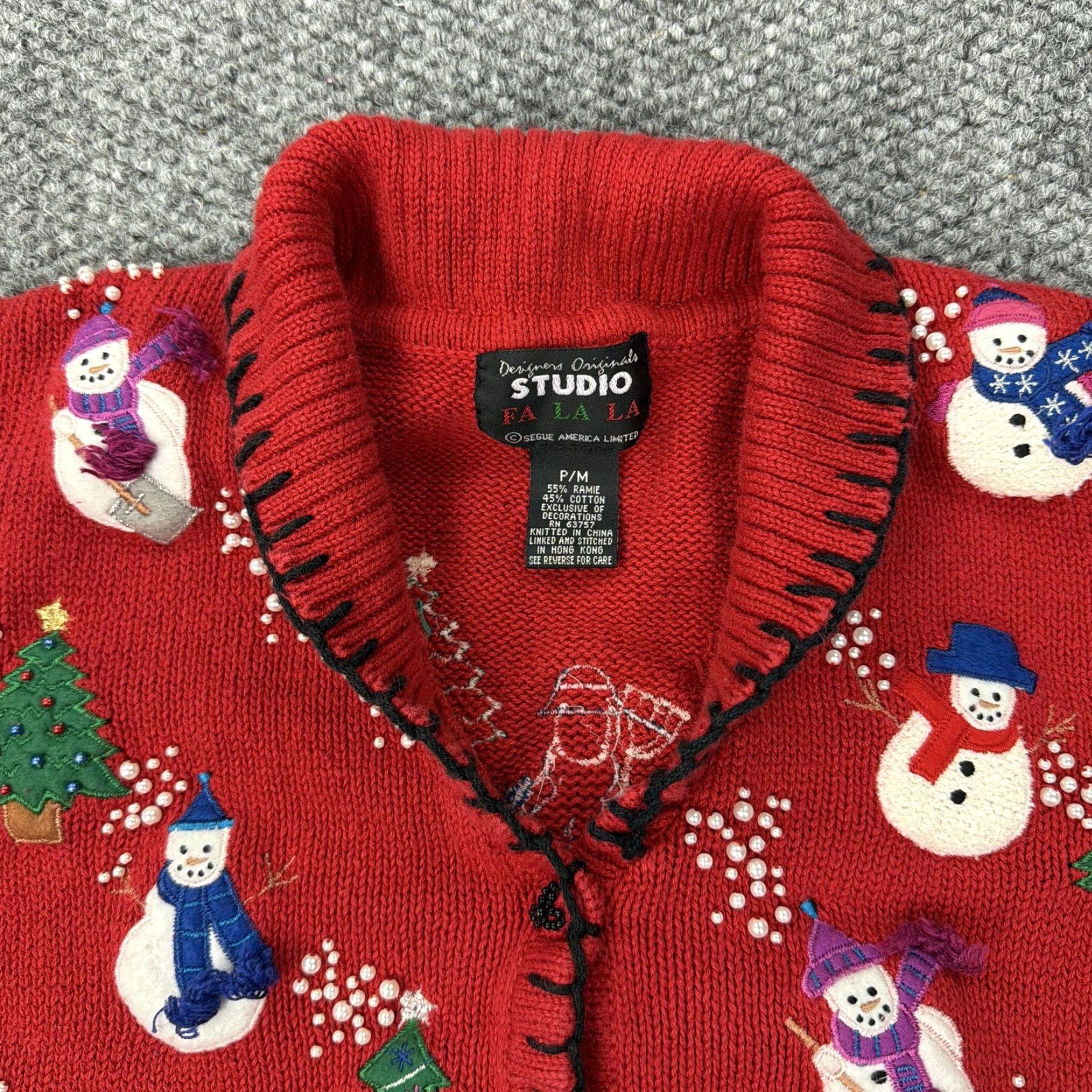 Vintage Designers Originals Studio Sweater Vest Womens Medium Holiday Christmas Snowman Size M / US 6-8 / IT 42-44 - 2 Thumbnail