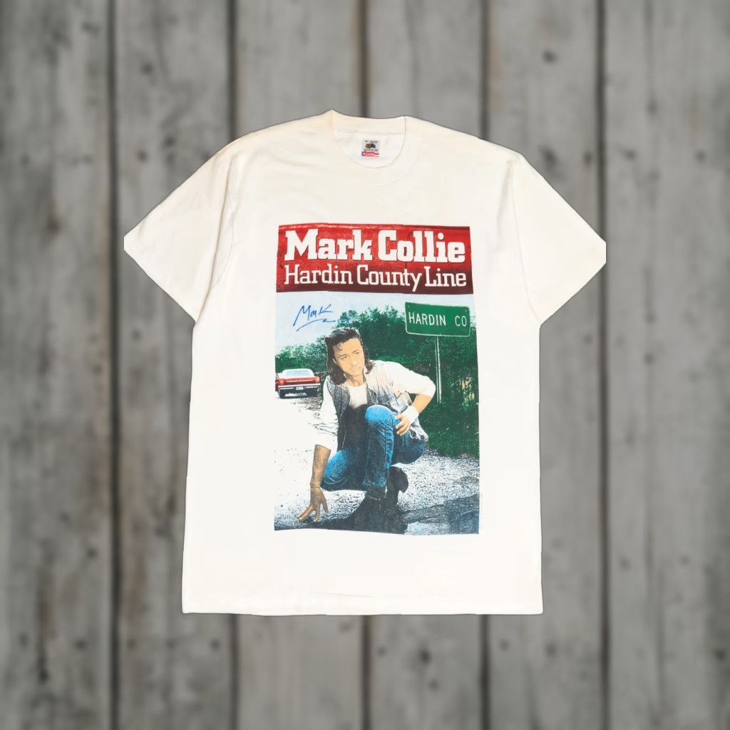 Fruit Of The Loom VINTAGE Mark Collie Hardin County Line Band T-Shirt Unisex Adults X-Large White 1990s Shirt Mens Size US XL / EU 56 / 4 - 1 Thumbnail