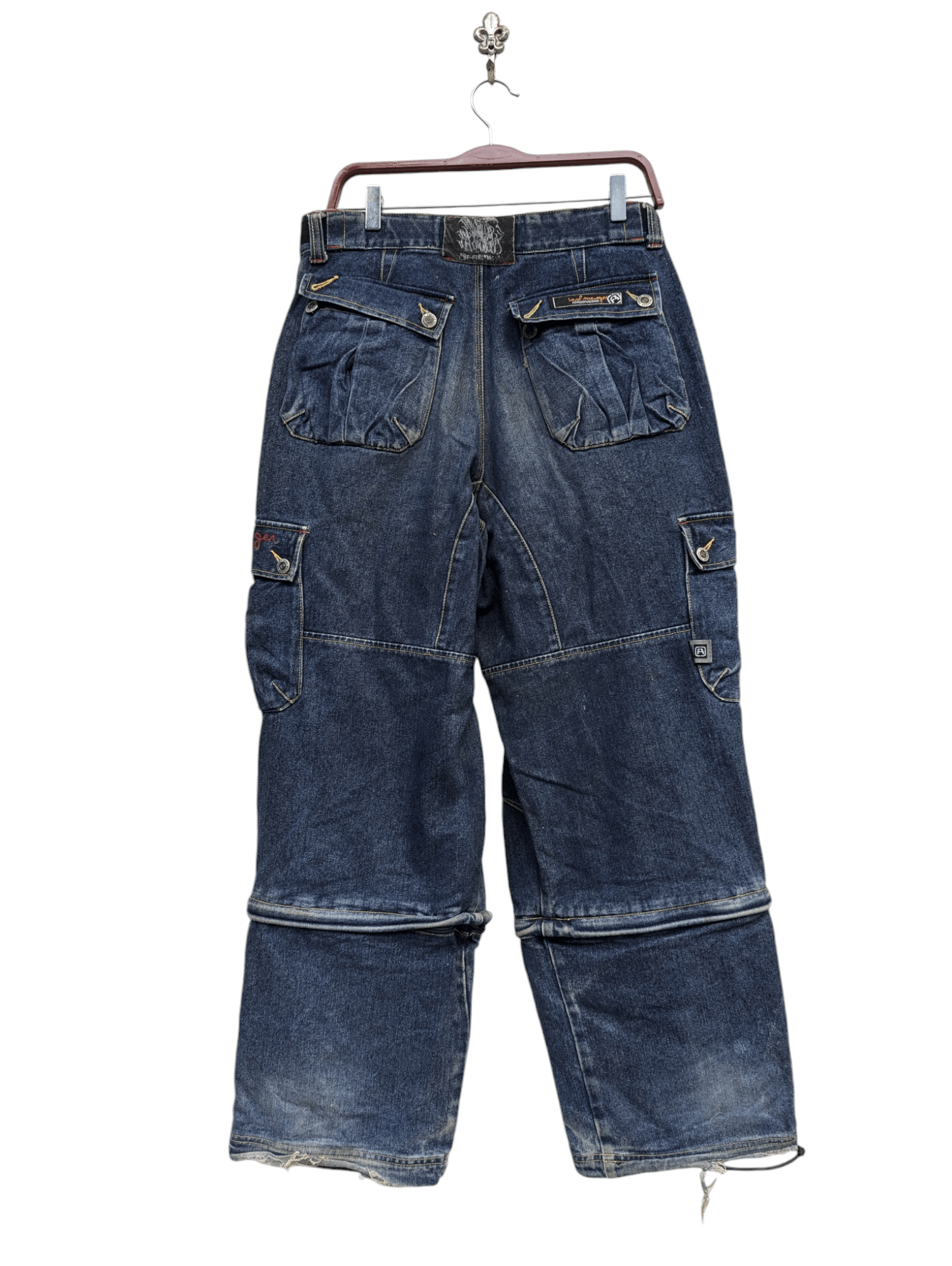 Japanese Brand FREAKY SOUL MANAGER DENIM LOOSE CARGO PANTS Size US 30 / EU 46 - 2 Thumbnail