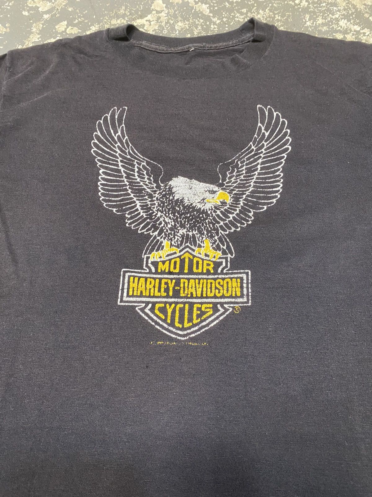 Harley Davidson × Vintage Vintage Harley Davidson Eagle 70s/80s Thin USA Tshirt Size US M / EU 48-50 / 2 - 5 Thumbnail