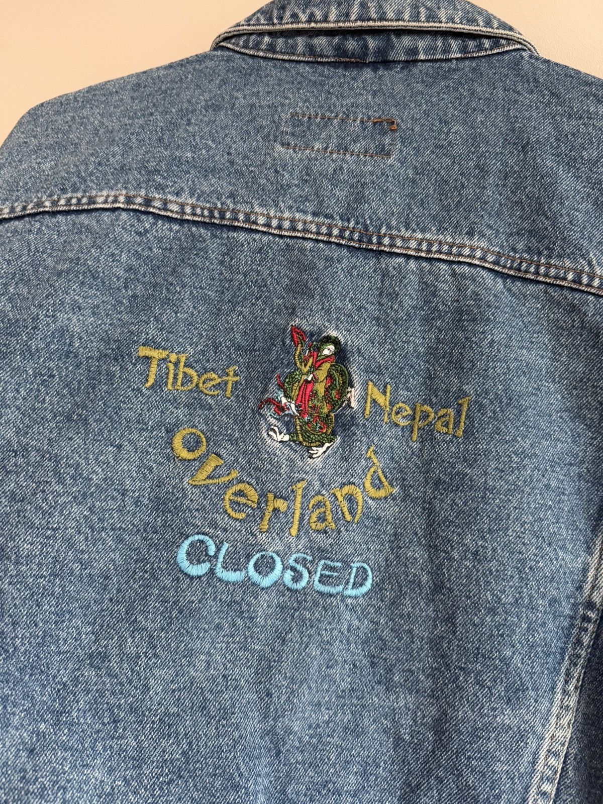 Marithe + Francois Girbaud Vintage Boxy Closed MFG Tibet Nepal Overland Denim Jacket Size XL / US 12-14 / IT 48-50 - 5 Thumbnail