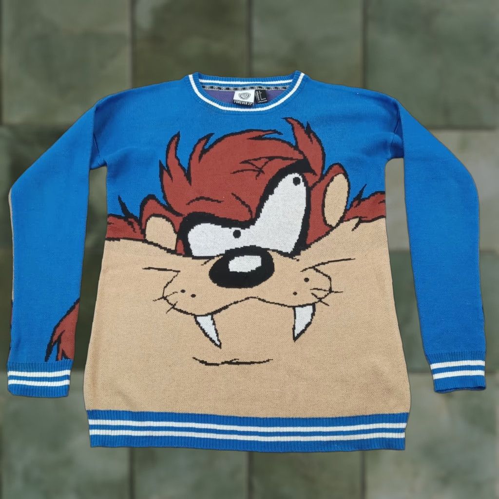Forever 21 Forever 21 Tasmanian Devil Warner Bros Blue Crew Neck Sweater Mens Small Lightweight Pullover Size US S / EU 44-46 / 1 - 1 Thumbnail