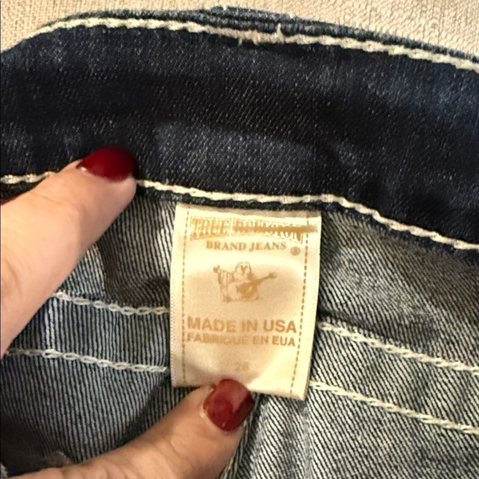 True Religion NWOT TRUE RELIGION white stitch classic bootcut jeans 28 Size 28" / US 6 / IT 42 - 2 Thumbnail