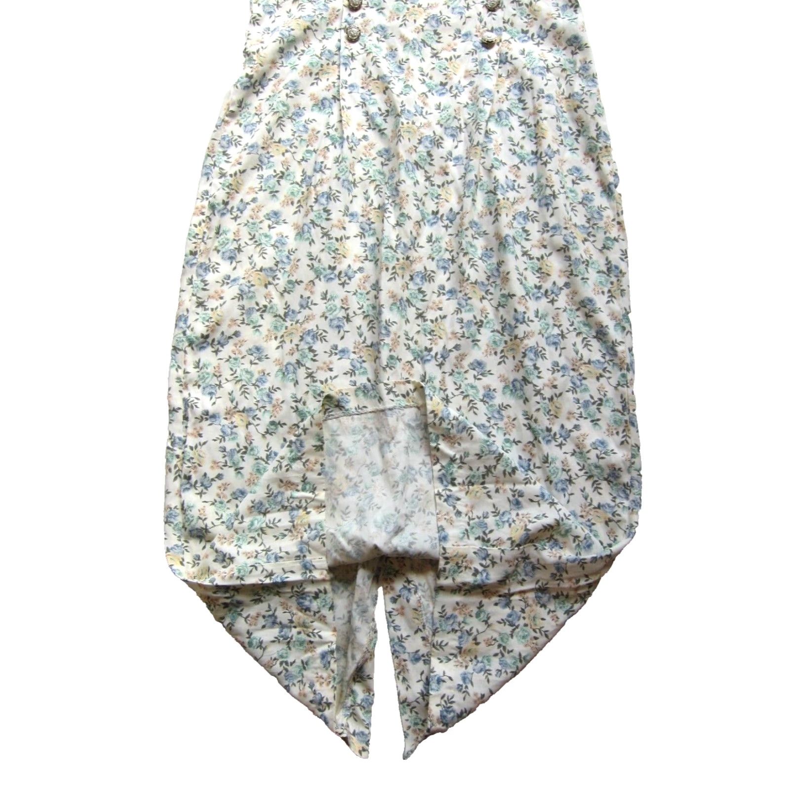 Vintage Vintage Ms Choice California Rayon Green Blue Floral Long Maxi Secretary Dress 10 Size L / US 10 / IT 46 - 6 Thumbnail