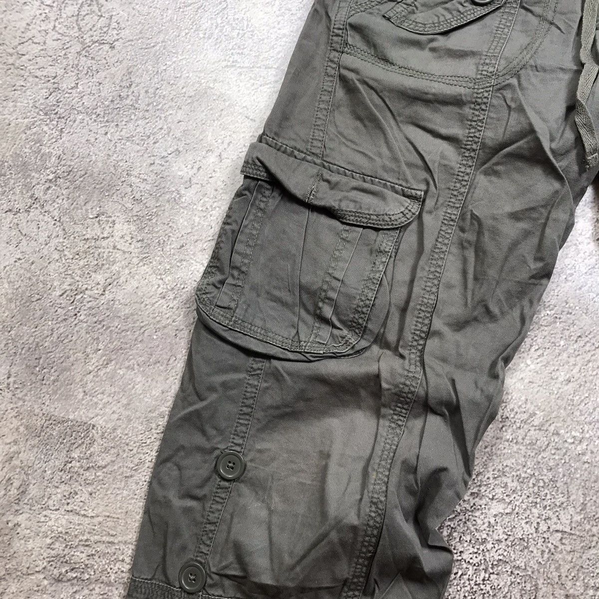 Vintage Vintage Y2K Baggy Cargo Pants Distressed Tactical Streetwear Size 28" / US 6 / IT 42 - 3 Thumbnail