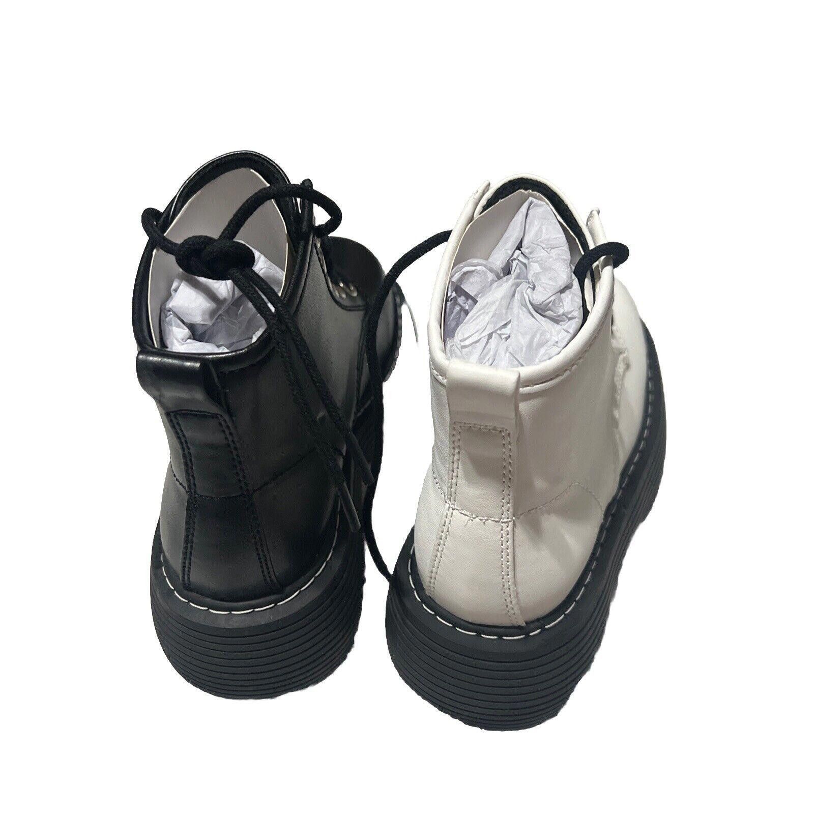Designer Sz 6 Black & White Mismatched Combat Boots Dolls Kill Shoes Size US 6 / IT 36 - 8 Thumbnail