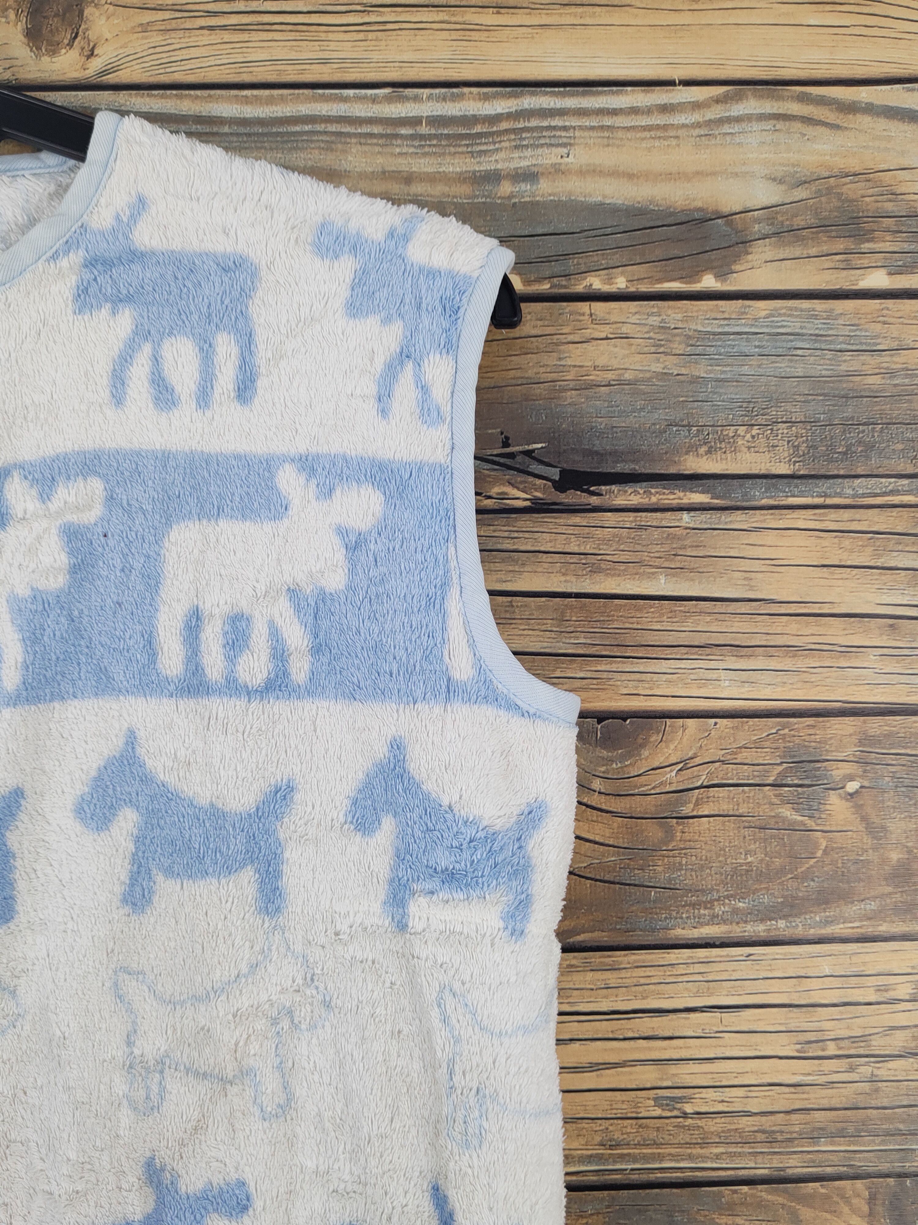 Japanese Brand × Vintage Vintage Design Japanese Brand Blue White Fur Mohair Vests Size S / US 4 / IT 40 - 6 Thumbnail