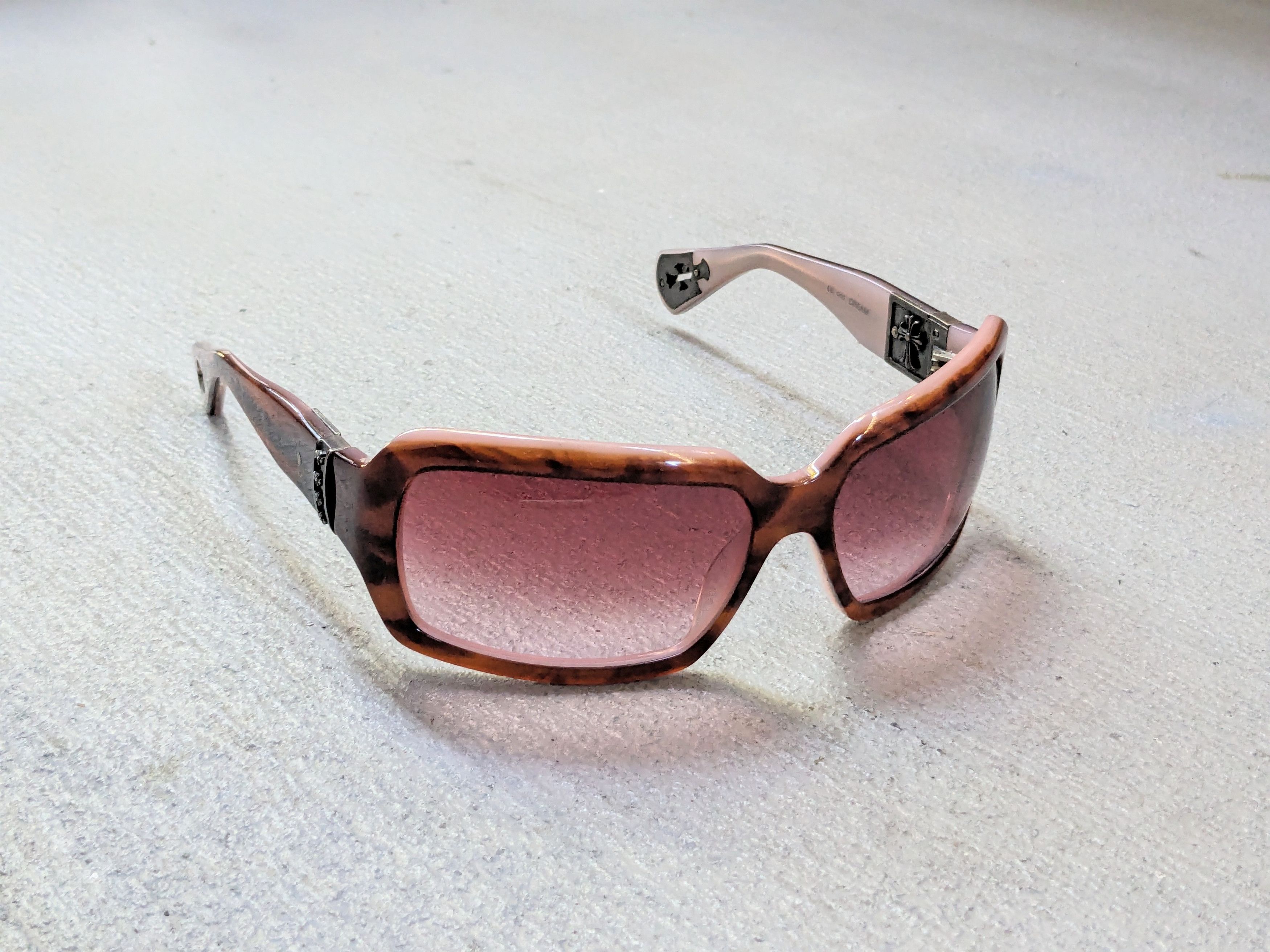 Chrome Hearts Chrome Hearts Sunglasses Cream Brown Pink Cross Sterling Size ONE SIZE - 2 Thumbnail