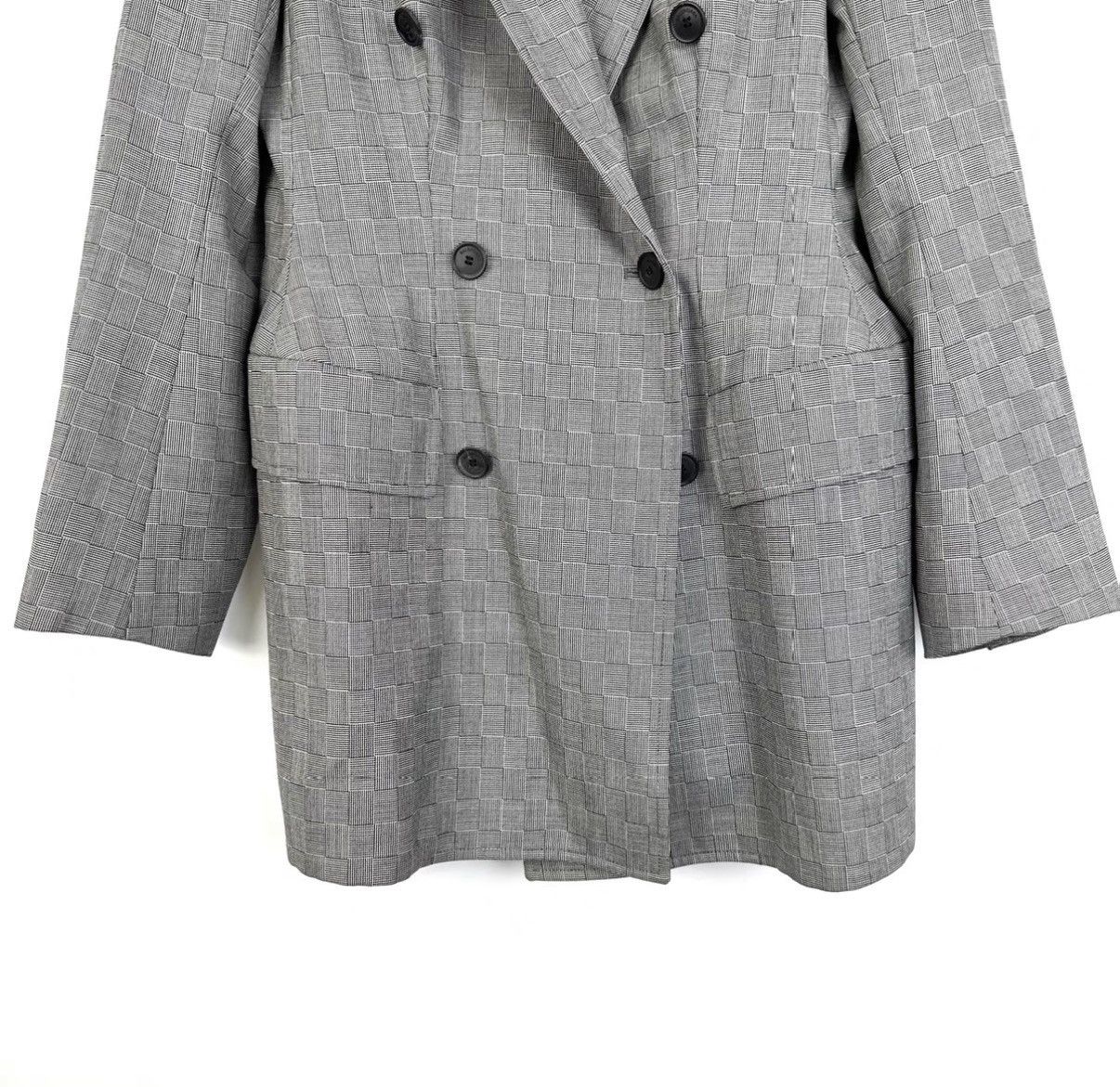 Balenciaga Balenciaga Grey Plaid Double-Breasted Blazer Size M / US 6-8 / IT 42-44 - 5 Thumbnail