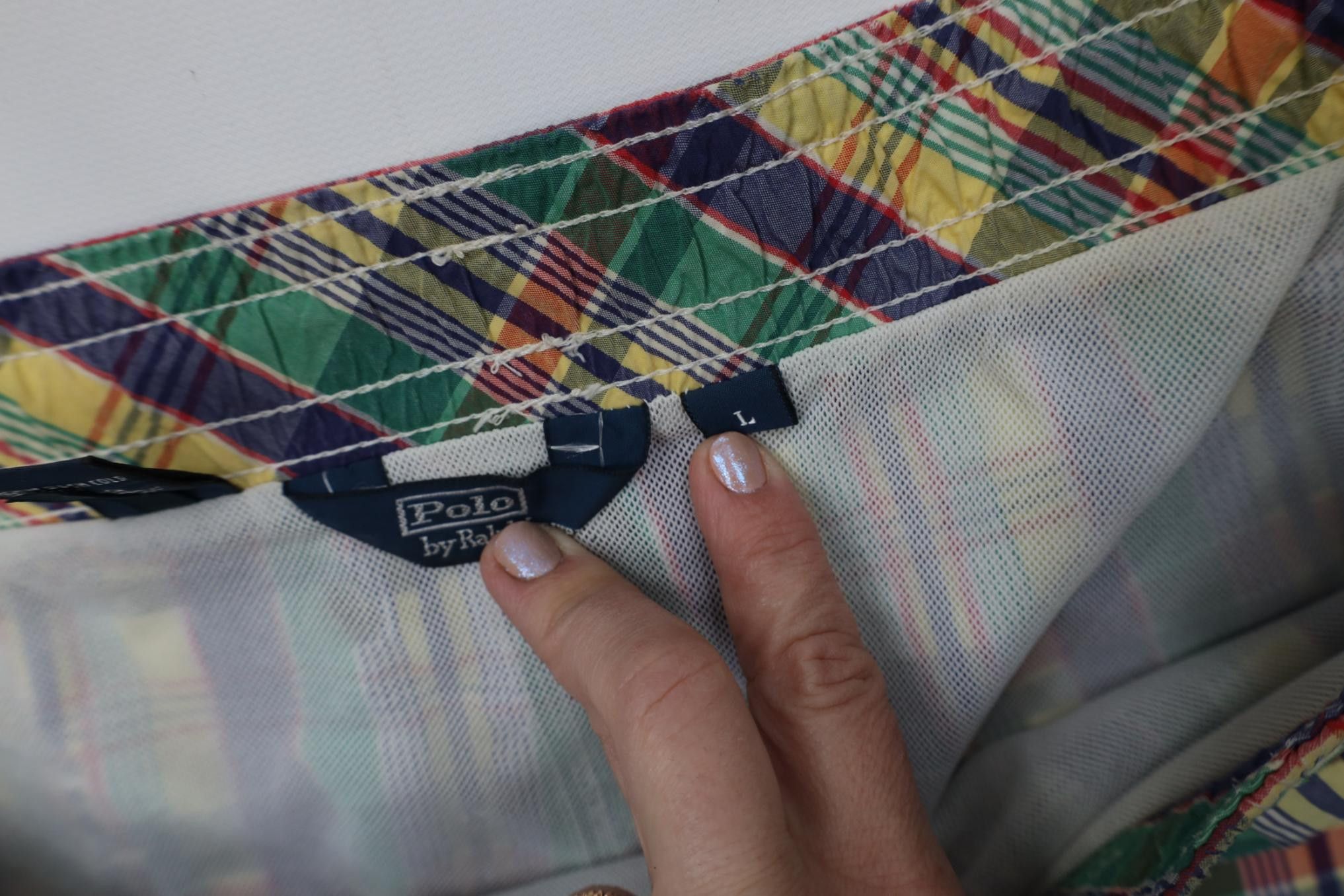 Polo Ralph Lauren Vintage 90s Y2K Ralph Lauren Madras Lined Shorts Swim Trunk Size US 34 / EU 50 - 9 Thumbnail