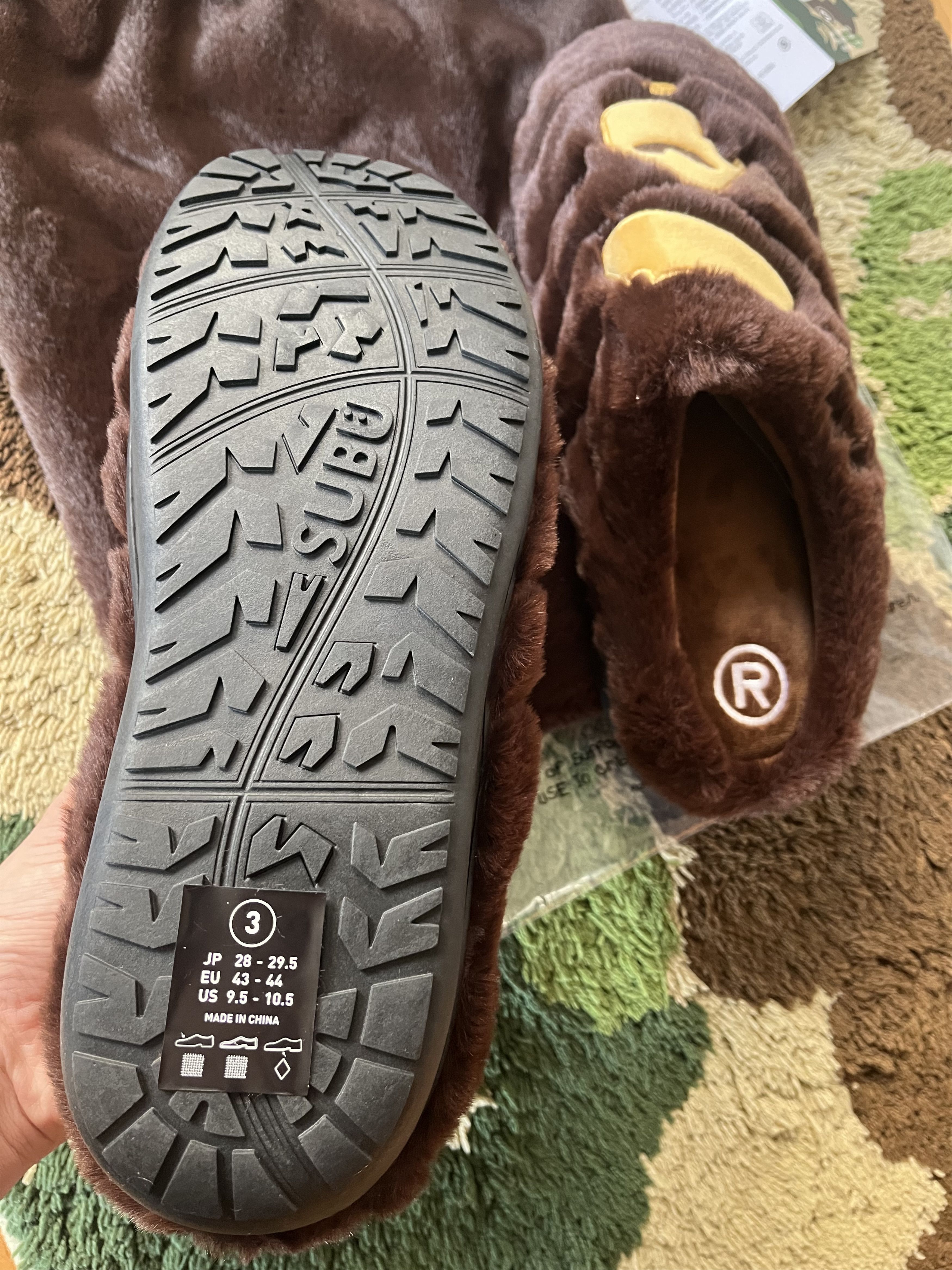 Bape × SUBU BAPE x SUBU BOA PUFFER APE HEAD SANDALS | Grailed