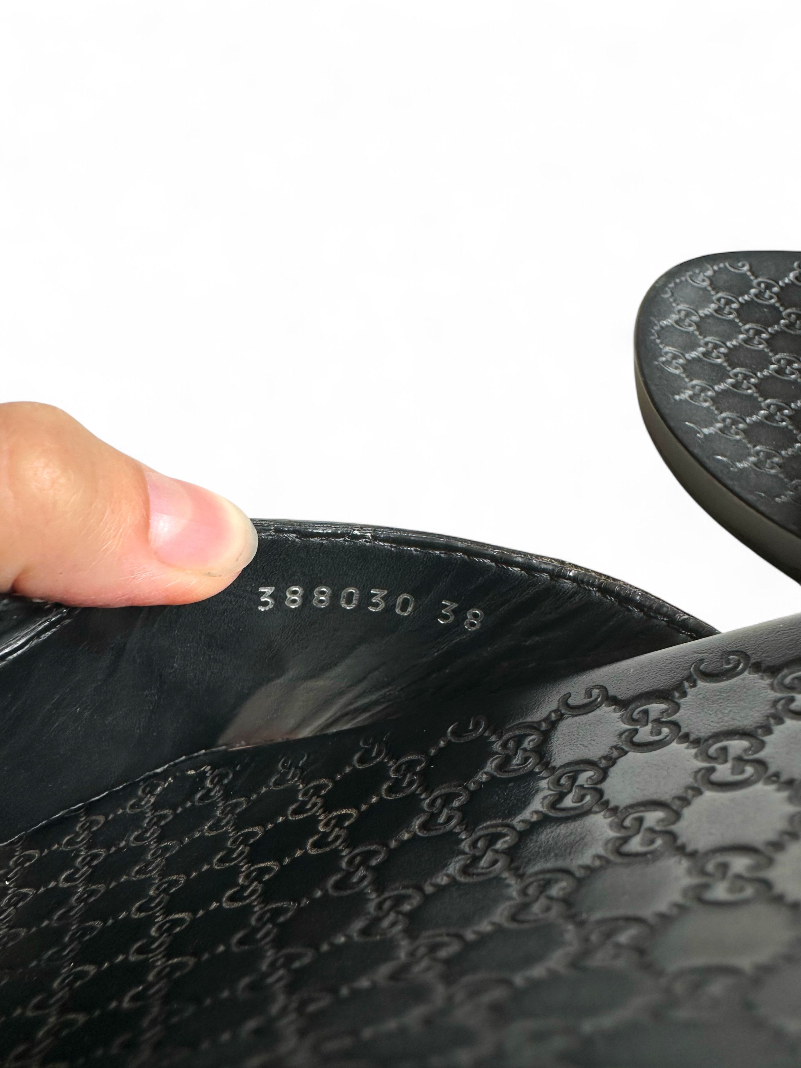 Gucci Gucci GG Pattern Black Leather Mules Sandals IT38 Size US 8 / IT 38 - 3 Thumbnail