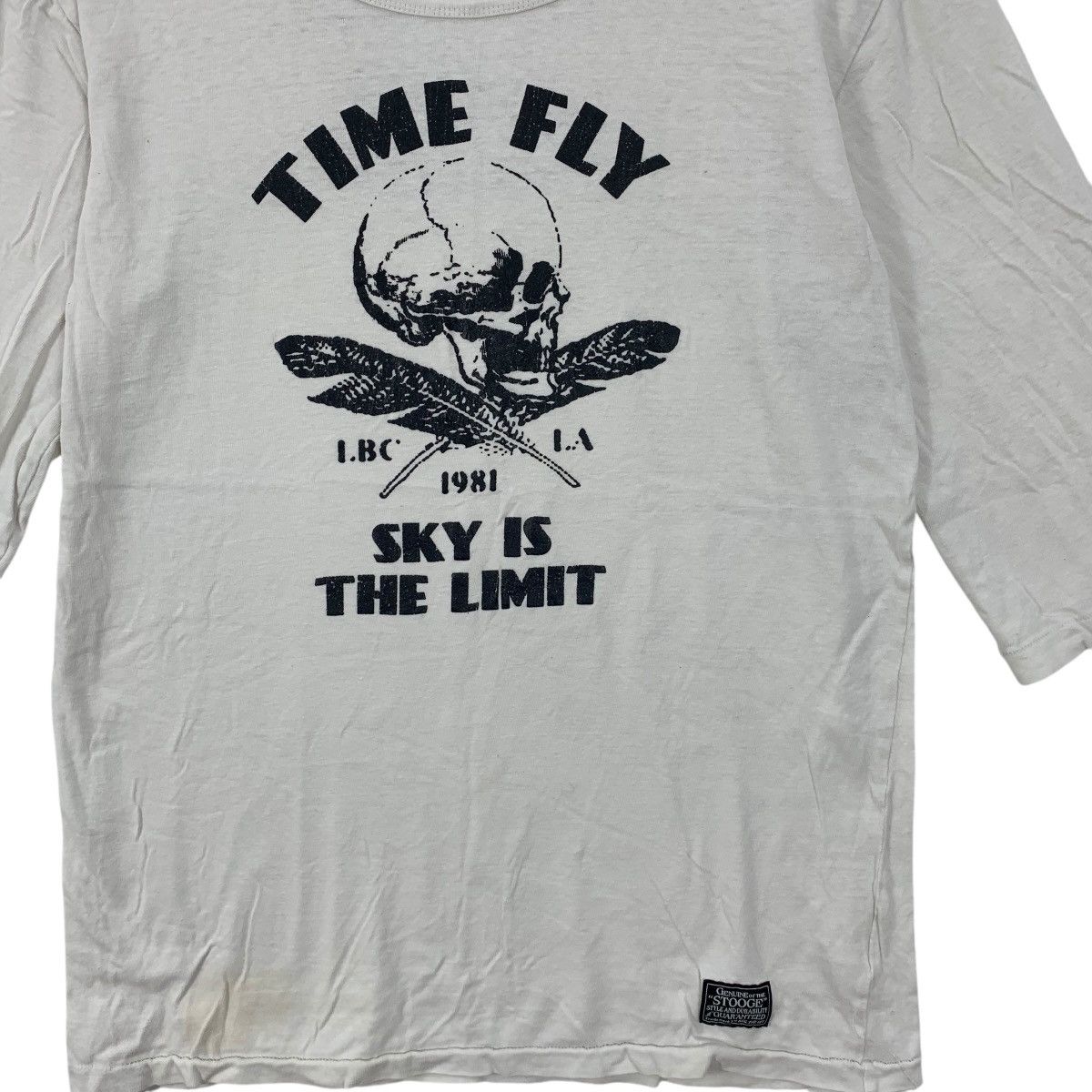 Bones STOOGE CO UNION MADE Bones Skull Punk Tee Shirt Top Time Fly Size M / US 6-8 / IT 42-44 - 3 Thumbnail