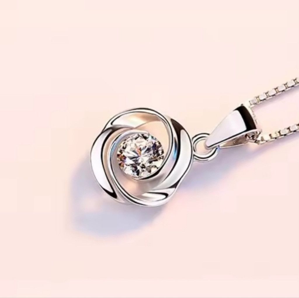 Other 1 Carat Round Bezel Moissanite 925 Sterling Silver Necklace Size ONE SIZE - 2 Thumbnail