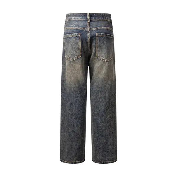 VIBE Men's punk gradient washed loose casual distressed jeans y2k Size US 32 / EU 48 - 2 Thumbnail