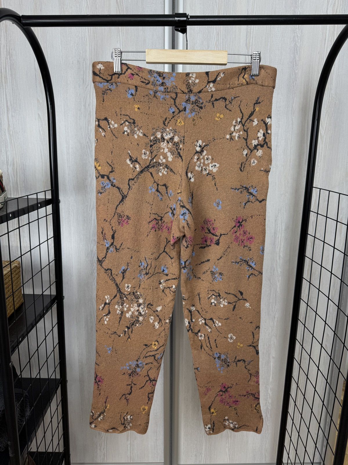 Other Ivko Wool beige brown floral flower pattern pants trousers Size 32" / US 10 / IT 46 - 10 Thumbnail
