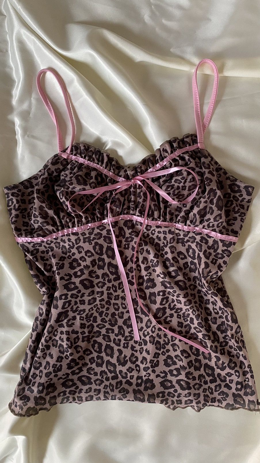 Vintage Vintage leopard rose pink coquette vest top Size S / US 4 / IT 40 - 3 Thumbnail