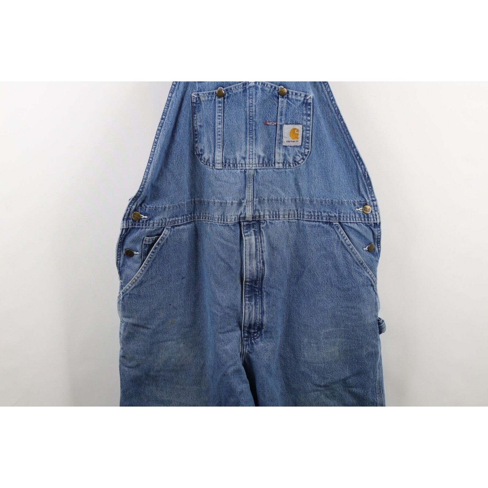 Carhartt × Vintage Vintage Y2K Carhartt Distressed Spell Out Denim Overalls Size US 42 / EU 58 - 3 Thumbnail