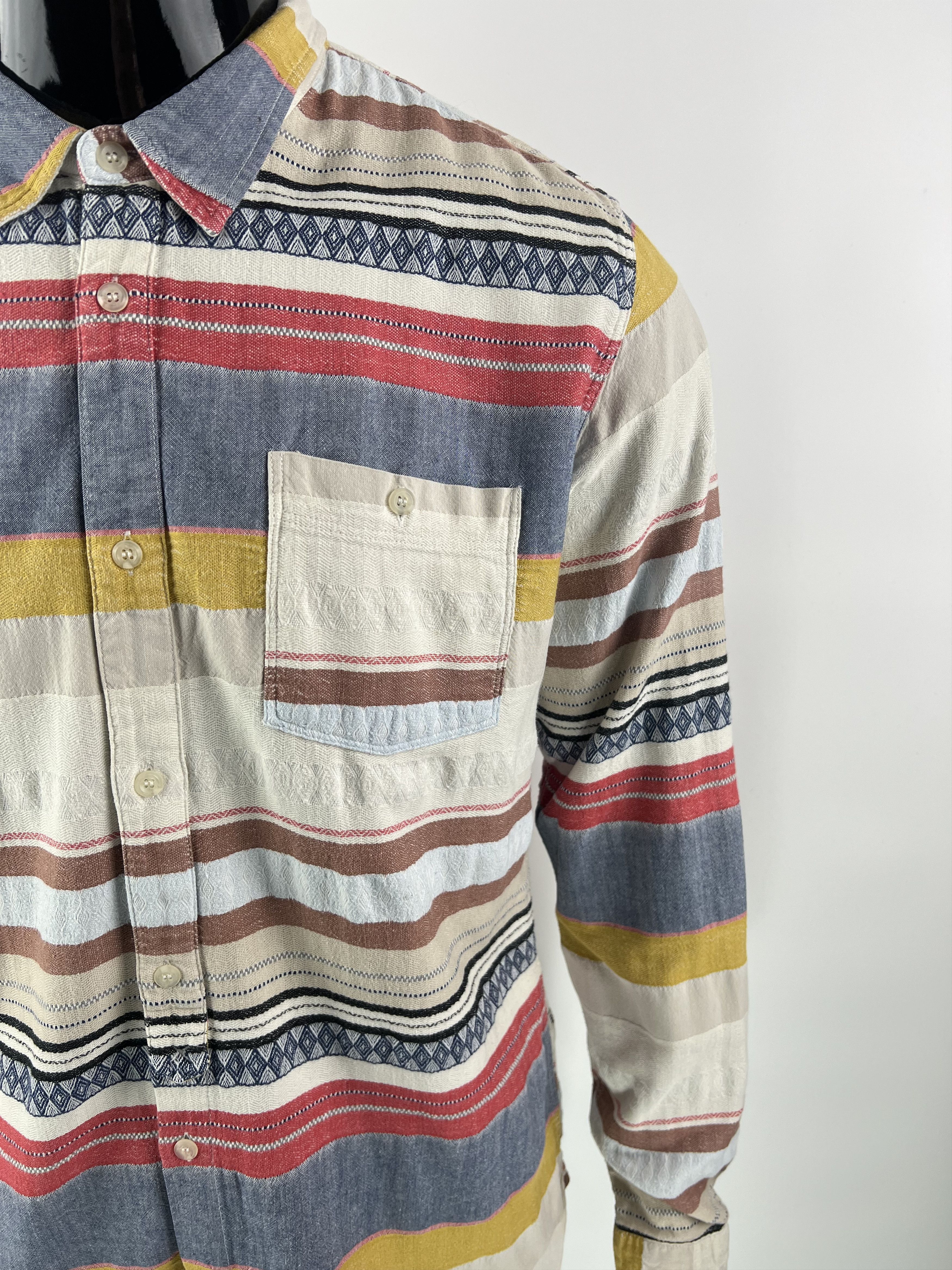 Edwin Edwin Men's Striped Cotton Button Up Shirt Size L/XL Size US XL / EU 56 / 4 - 3 Thumbnail